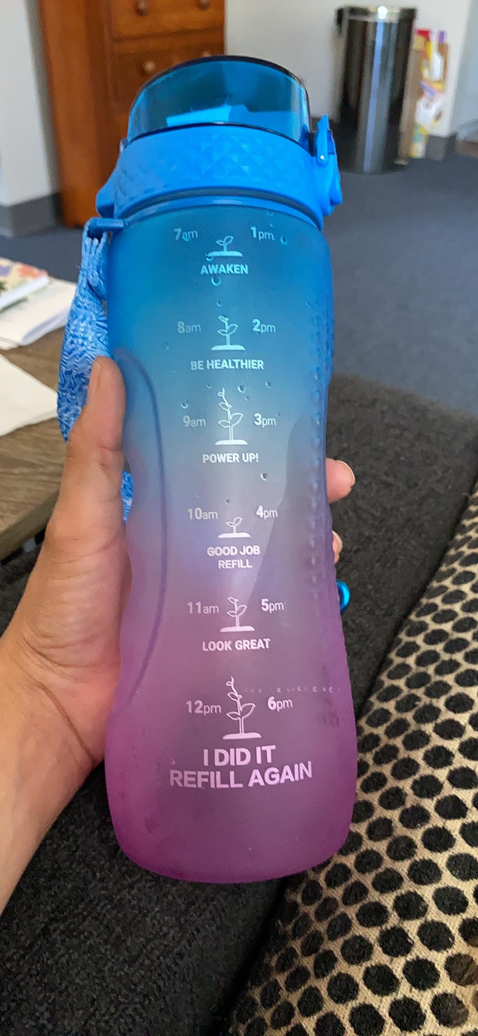 OLDLEY 17oz Kids Water Bottle for School - Motivational With Silicone Straw, Leak-Proof Tritan BPA-Free, Reusable for Girls Boys, Clear Customer Review OLDLEY 17oz Kids Water Bottle for School - Motivational With Silicone Straw, Leak-Proof Tritan BPA-Free, Reusable for Girls Boys, Clear - Customer Photo 1