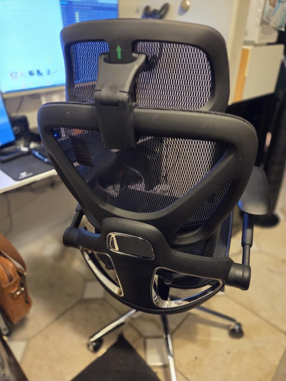 CAPOT Ergonomic Mesh Office Chair, Adjustable Lumbar High Back Desk Chair 400lbs, 4D Flip-up Arms, 3-Level Tilt Backrest, 3D Headrest, PU Wheels, Swivel Rolling Computer Seating for Long Desk Work Customer Review CAPOT Ergonomic Mesh Office Chair, Adjustable Lumbar High Back Desk Chair 400lbs, 4D Flip-up Arms, 3-Level Tilt Backrest, 3D Headrest, PU Wheels, Swivel Rolling Computer Seating for Long Desk Work - Customer Photo 2