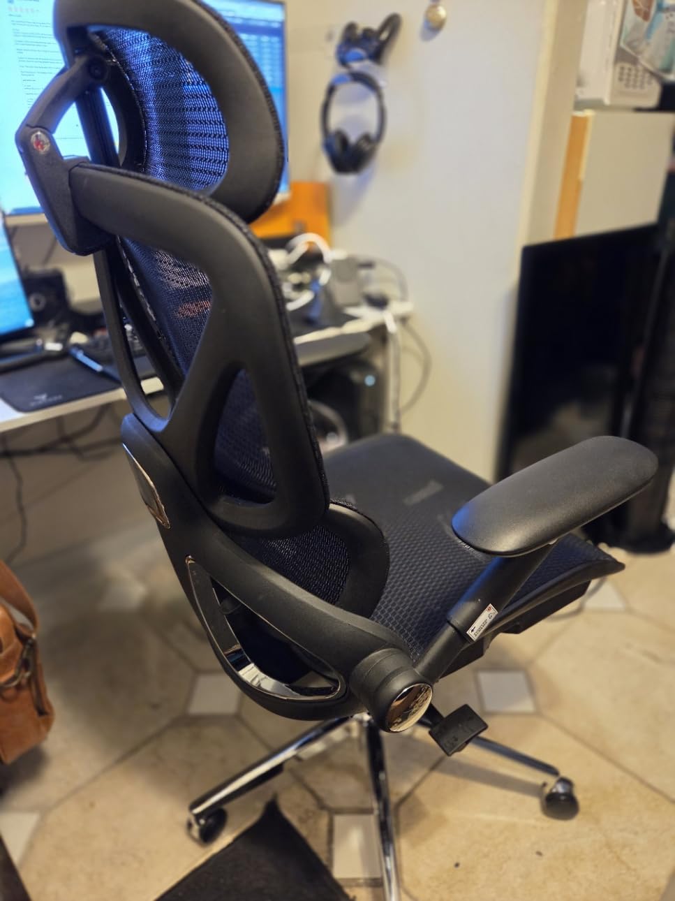 CAPOT Ergonomic Mesh Office Chair, Adjustable Lumbar High Back Desk Chair 400lbs, 4D Flip-up Arms, 3-Level Tilt Backrest, 3D Headrest, PU Wheels, Swivel Rolling Computer Seating for Long Desk Work Customer Review CAPOT Ergonomic Mesh Office Chair, Adjustable Lumbar High Back Desk Chair 400lbs, 4D Flip-up Arms, 3-Level Tilt Backrest, 3D Headrest, PU Wheels, Swivel Rolling Computer Seating for Long Desk Work - Customer Photo 2