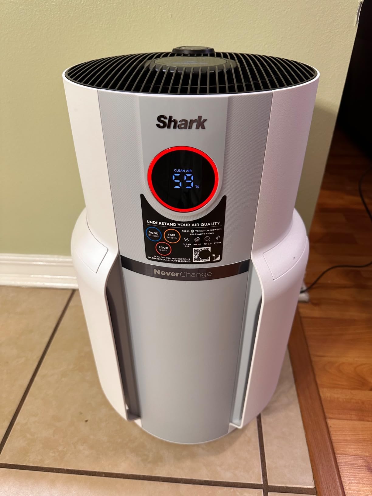 Shark Air Purifier with NeverChange Air Filter Technology, 5 Year HEPA Filter, Covers 1400 Sq. ft, Odor Neutralizer and Clean Sense Technology, Removes 99.98% of Dust & Allergens, HP302 (Renewed) Customer Review Shark Air Purifier with NeverChange Air Filter Technology, 5 Year HEPA Filter, Covers 1400 Sq. ft, Odor Neutralizer and Clean Sense Technology, Removes 99.98% of Dust & Allergens, HP302 (Renewed) - Customer Photo 4