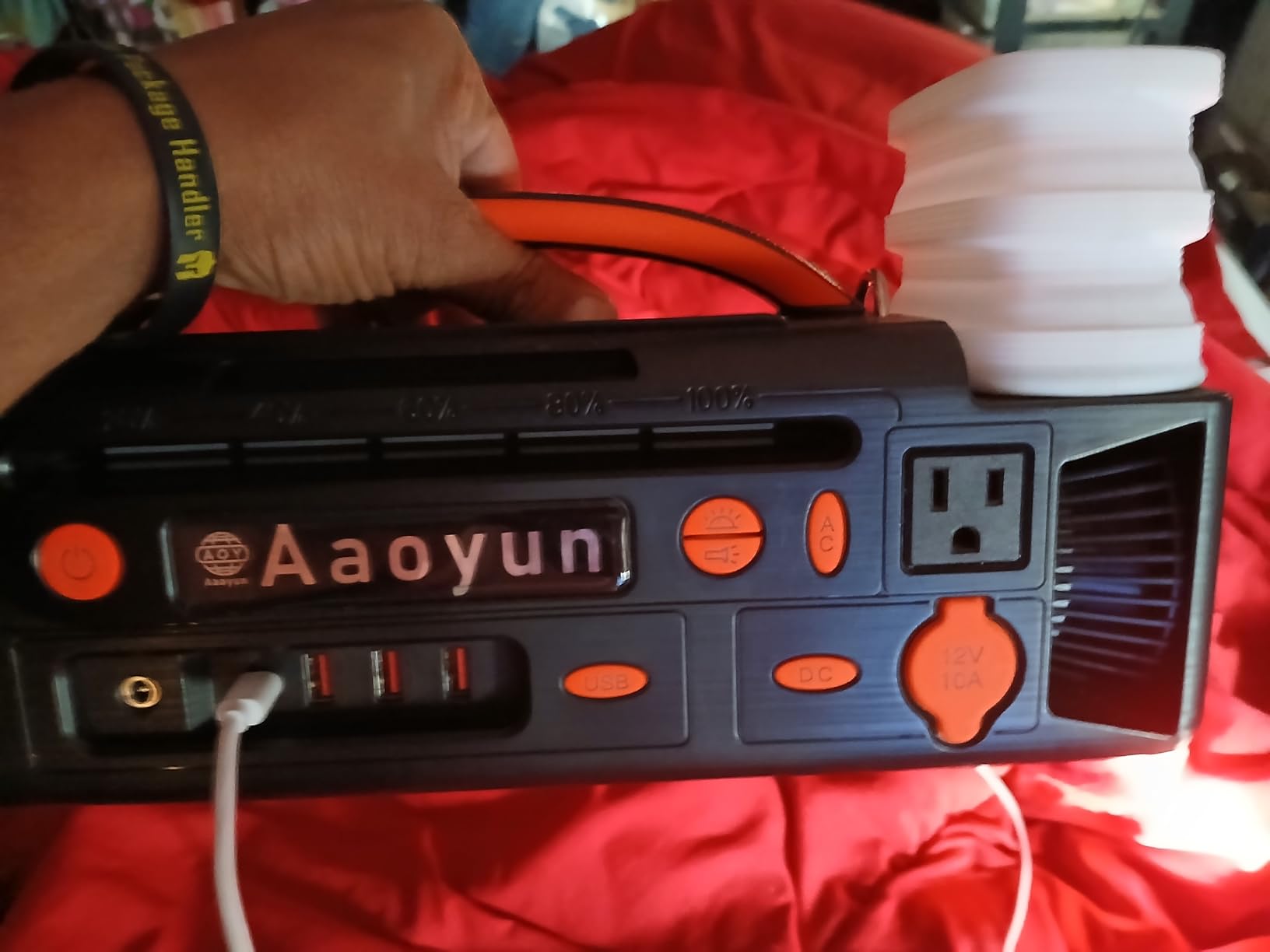 Portable Power Station 300W, 296Wh Solar Generator with 100W USB-C In/Output, Night Light & LED Flashlight, Compact Camping Battery with Strap for Outdoor CPAP Home Backup Emergency Customer Review Portable Power Station 300W, 296Wh Solar Generator with 100W USB-C In/Output, Night Light & LED Flashlight, Compact Camping Battery with Strap for Outdoor CPAP Home Backup Emergency - Customer Photo 2