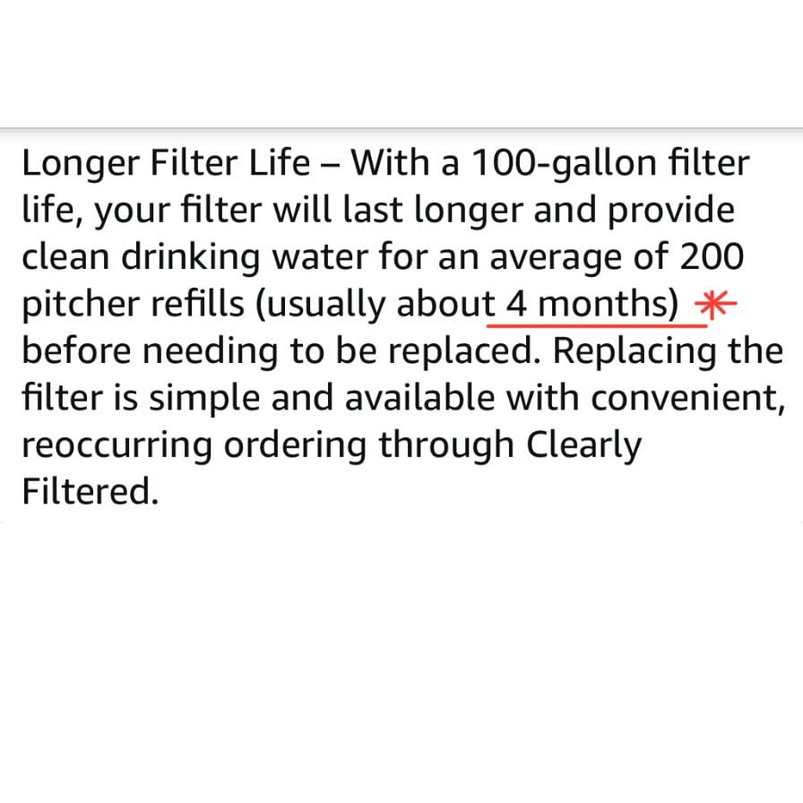 Clearly Filtered No.1 Filtered Water Pitcher/Updated Model/Targets 365+ Contaminants e.g. Fluoride Chlorine PFAS Microplastics Lead Arsenic BPA/BPS Free (Pitcher Includes 1 Filter) Customer Review Clearly Filtered No.1 Filtered Water Pitcher/Updated Model/Targets 365+ Contaminants e.g. Fluoride Chlorine PFAS Microplastics Lead Arsenic BPA/BPS Free (Pitcher Includes 1 Filter) - Customer Photo 3