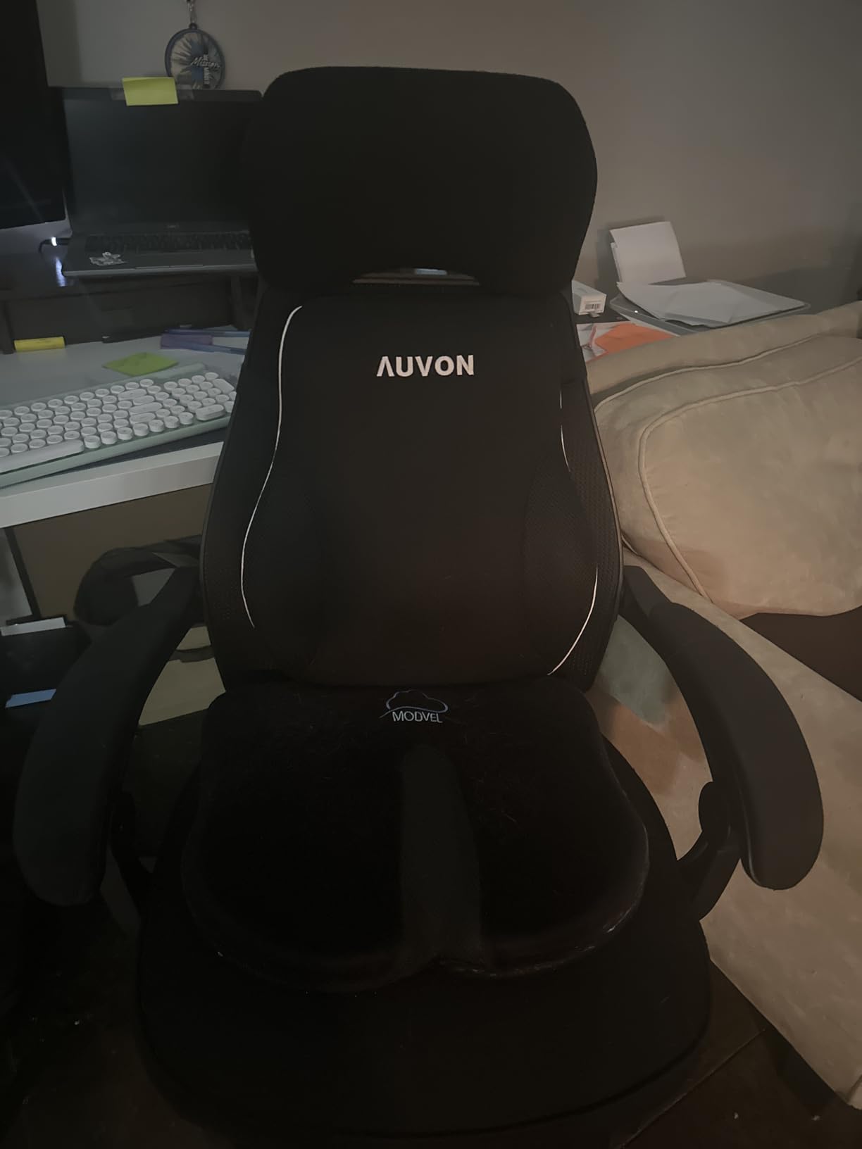 AUVON Lumbar Support Pillow for Office Chair with Patented Bulge for Lower Back Support, Ergonomic Office Home Essentials Improve Posture, Memory Foam Chair Cushion with Straps for Home, Office, Car Customer Review AUVON Lumbar Support Pillow for Office Chair with Patented Bulge for Lower Back Support, Ergonomic Office Home Essentials Improve Posture, Memory Foam Chair Cushion with Straps for Home, Office, Car - Customer Photo 1