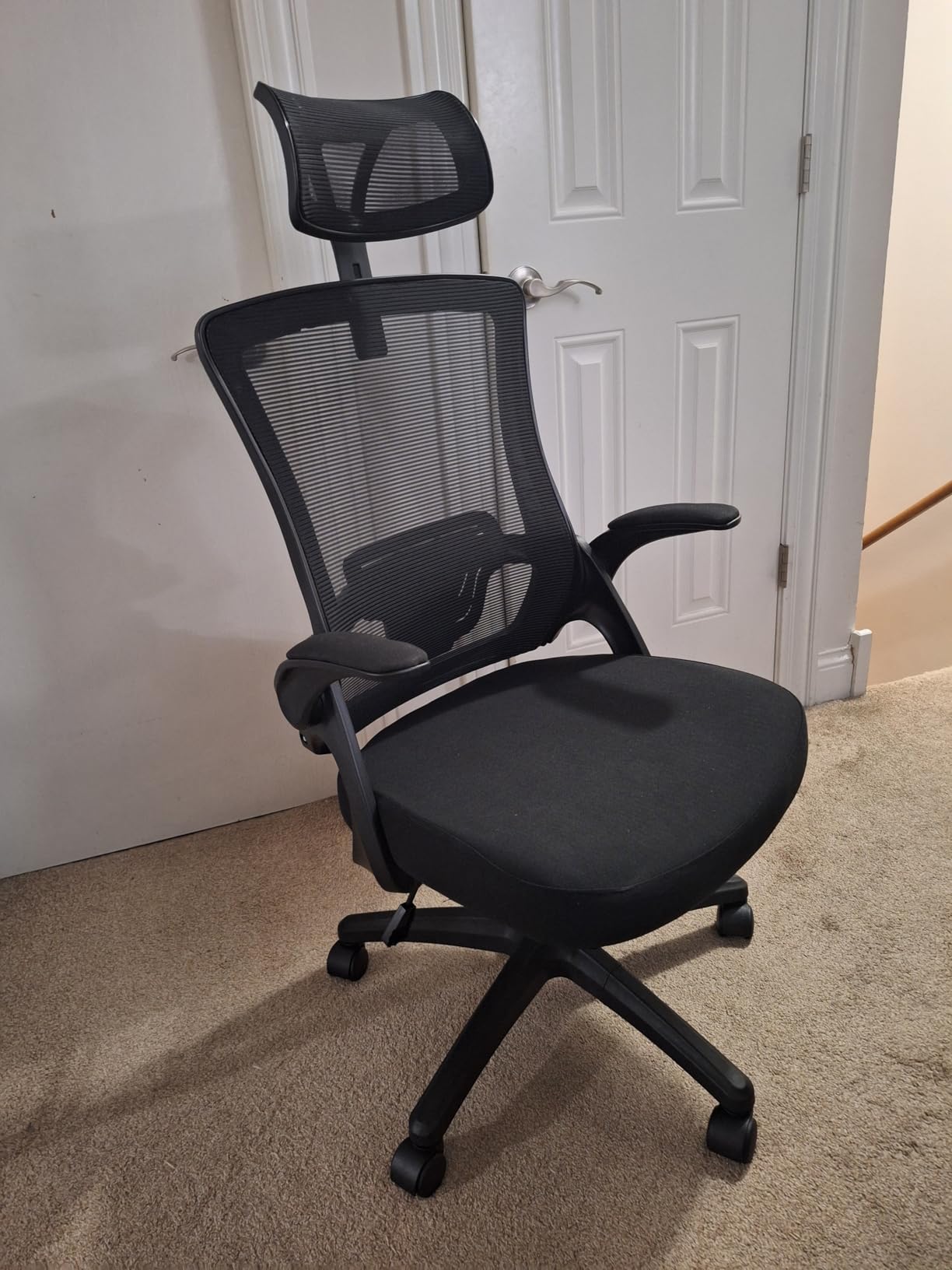 NEO CHAIR Office Desk Chair Computer High Back Mesh Gaming Seat with Ergonomic Adjustable Comfy Flip-up Armrests Lumbar Support Height for Home (Black) Customer Review NEO CHAIR Office Desk Chair Computer High Back Mesh Gaming Seat with Ergonomic Adjustable Comfy Flip-up Armrests Lumbar Support Height for Home (Black) - Customer Photo 2