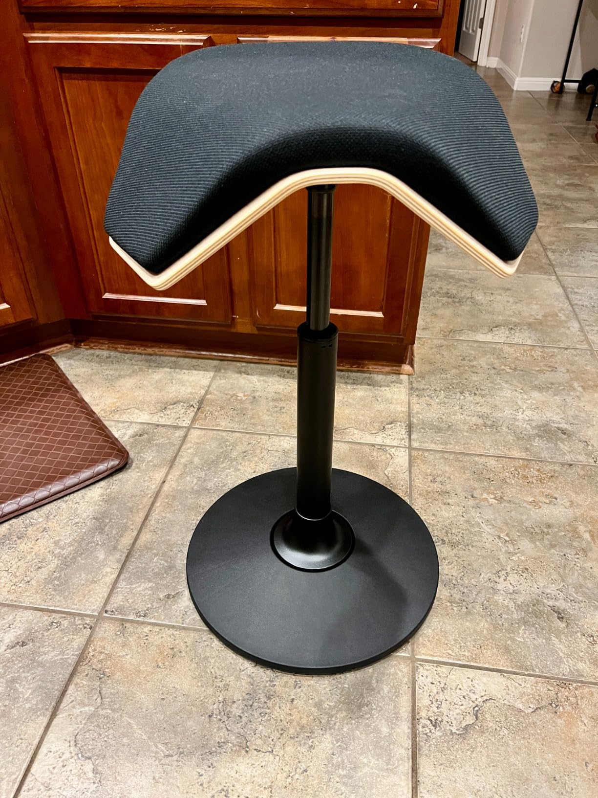 Branch Saddle Stool - Height-Adjustable Active Seat with Ergonomic Design, Recycled Polyester Fabric, Wobble Stool Supports Movement in All Directions, Home & Office Stool - ILOA Dove Customer Review Branch Saddle Stool - Height-Adjustable Active Seat with Ergonomic Design, Recycled Polyester Fabric, Wobble Stool Supports Movement in All Directions, Home & Office Stool - ILOA Dove - Customer Photo 1