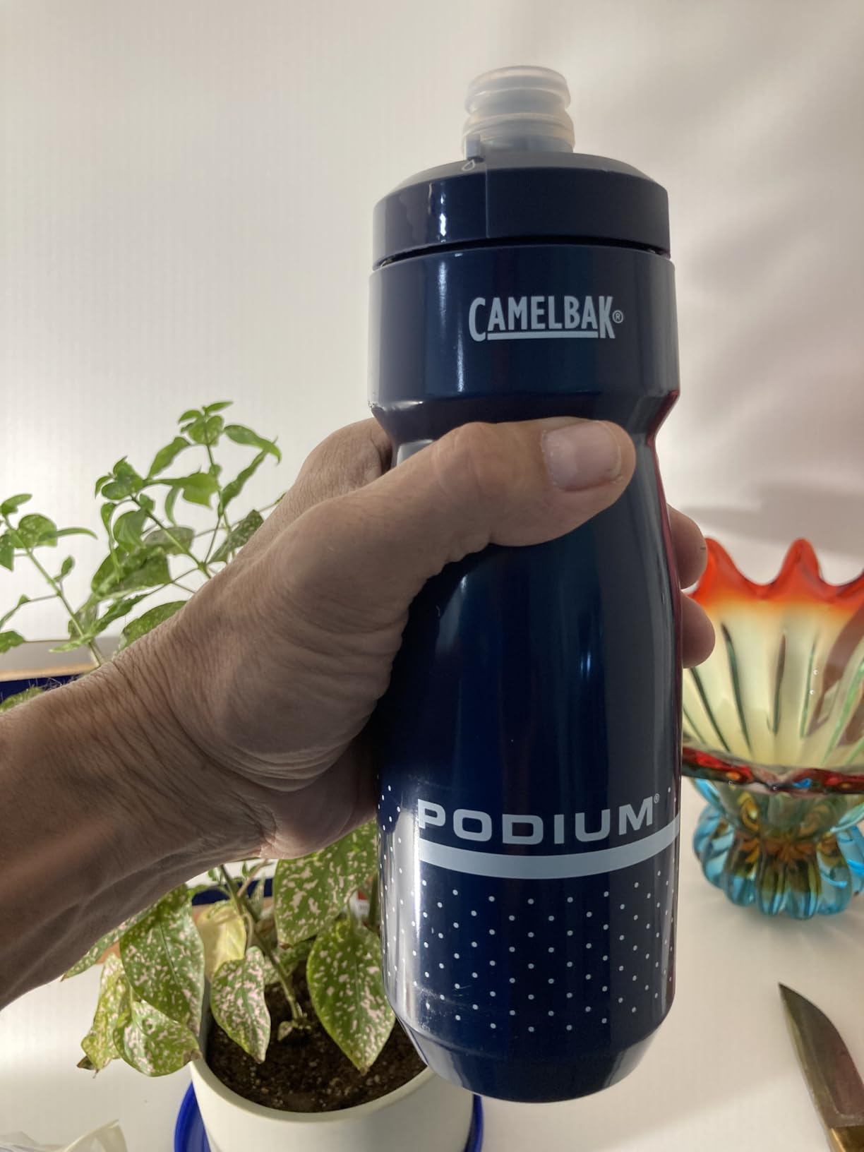 CamelBak Podium 24oz Bike Water Bottle - Easy Squeeze Bottle - Fits Most Bike Cages, Crystal Blue - Customer Photo 1