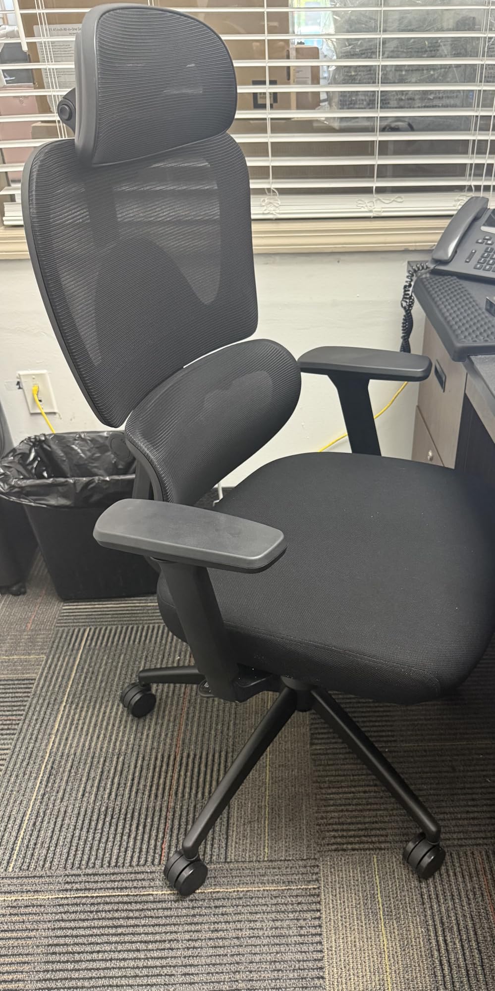 Ergonomic Office Chair with Adjustable Lumbar Support, 3D Arms and Headrest, High Back Wide Desk Computer Chair with Wheels, for Home & Office, Black - Customer Photo 2