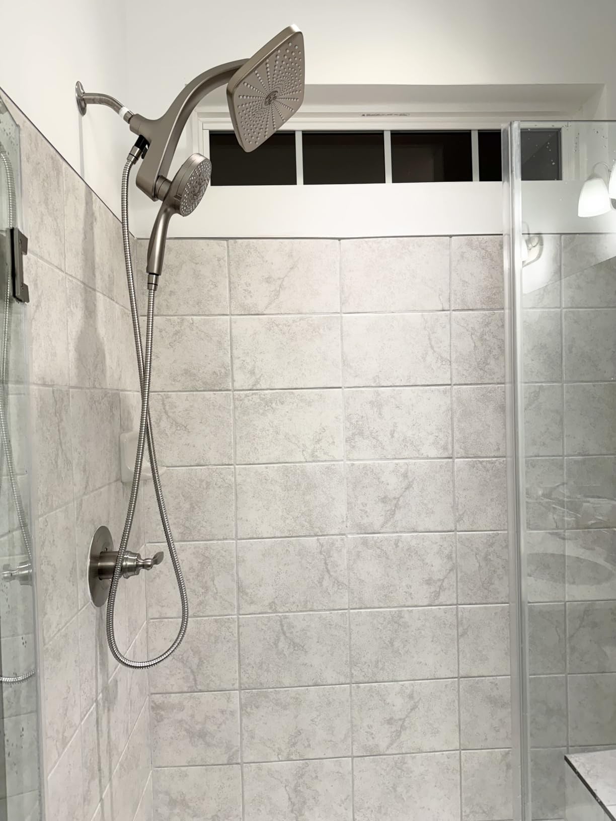 High Pressure Rain Shower Head: Upgrade Shower Heads with Handheld Spray Combo with Fixed Showerhead and 10 Sprays Handheld Shower Head, Detachable Showerheads Built-in Magnetic Docking and Power Jets Customer Review High Pressure Rain Shower Head: Upgrade Shower Heads with Handheld Spray Combo with Fixed Showerhead and 10 Sprays Handheld Shower Head, Detachable Showerheads Built-in Magnetic Docking and Power Jets - Customer Photo 1