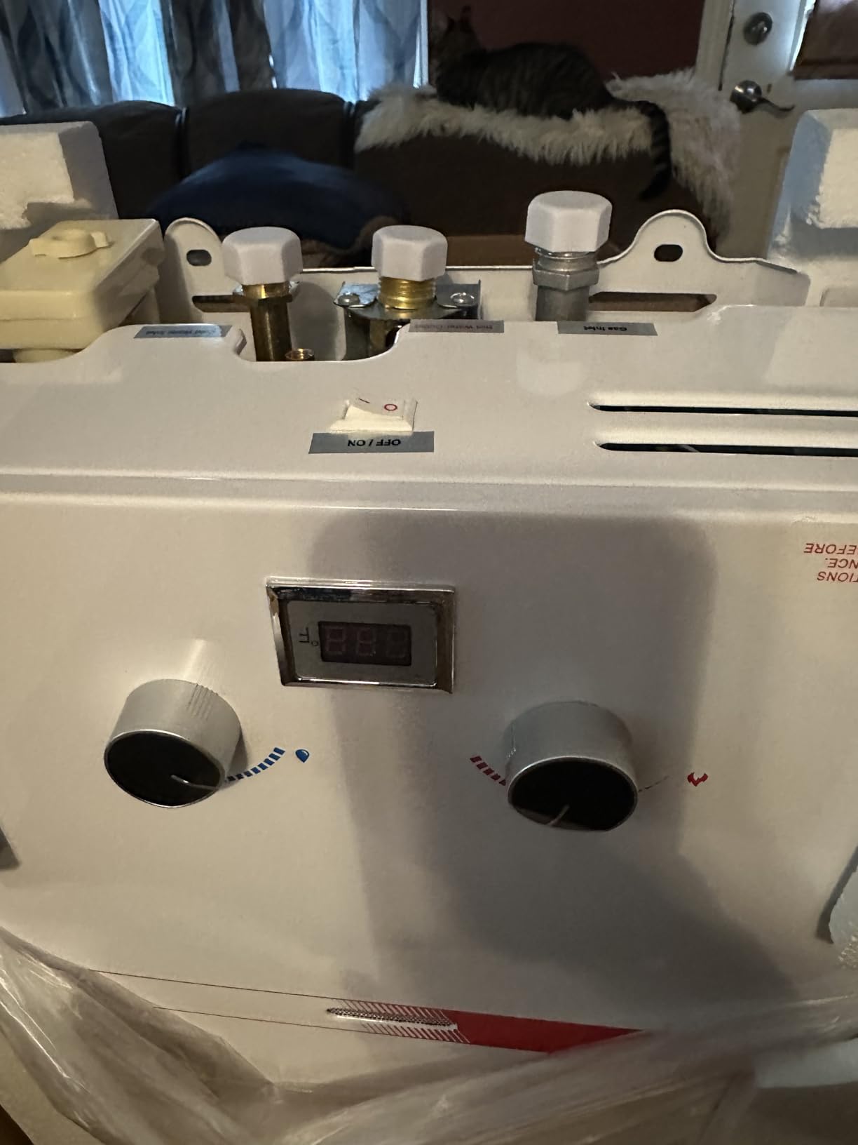 Propane Water Heater Tankless, 12L Portable Water Heater, 3.16GPM Portable Hot Water Heaters with Multi-Protection, Instant Camping Water Heaters for Camping, Outdoors Shower, RV Shower,White Customer Review Propane Water Heater Tankless, 12L Portable Water Heater, 3.16GPM Portable Hot Water Heaters with Multi-Protection, Instant Camping Water Heaters for Camping, Outdoors Shower, RV Shower,White - Customer Photo 1