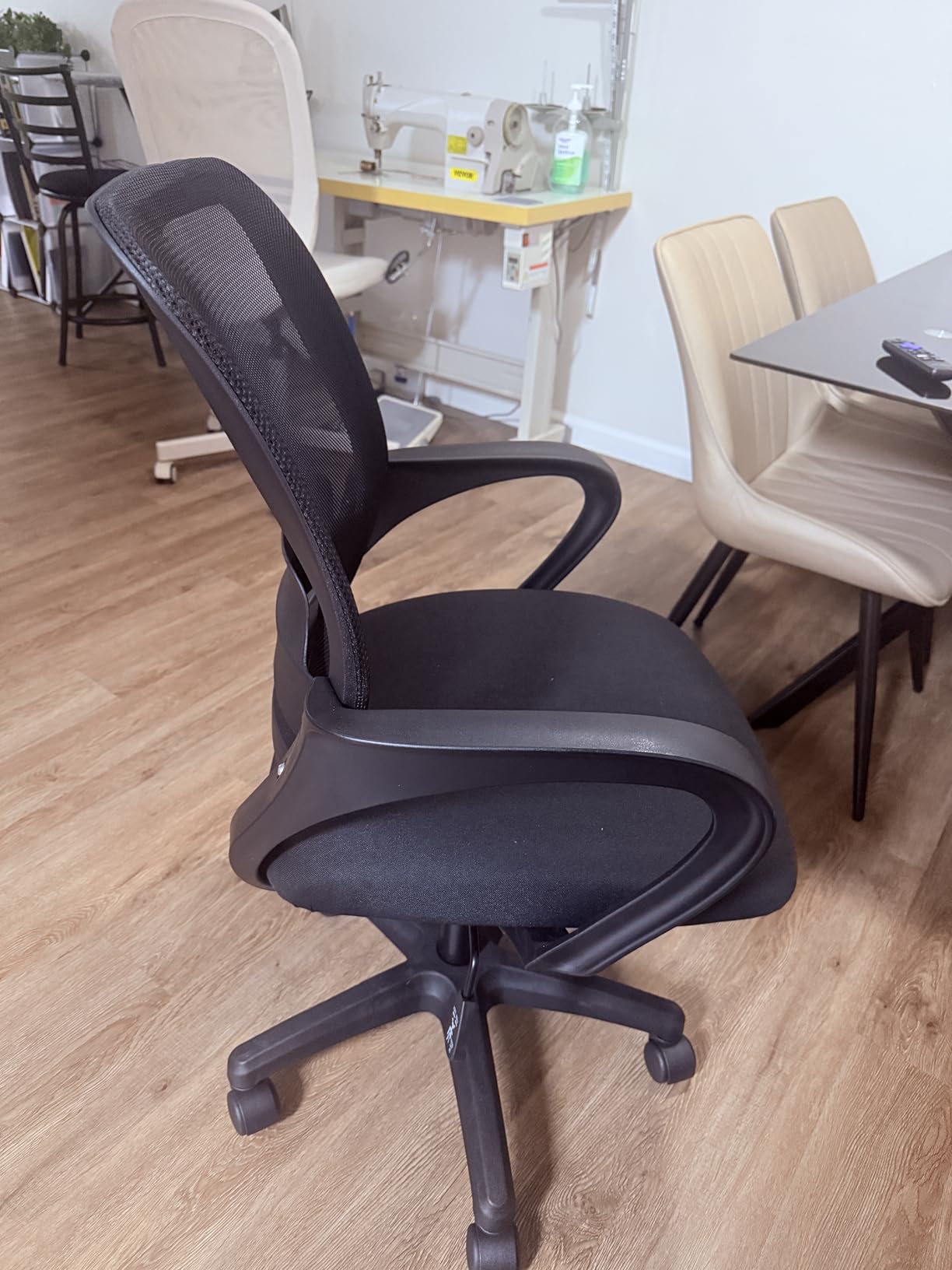 NEO Chair Office Desk Ergonomic Mesh Computer Chair with Lumbar Support Adjustable Height Swivel Rolling Wheels Comfy Mid Back Task Chair for Home Bedroom Vanity Study (Black) Customer Review NEO Chair Office Desk Ergonomic Mesh Computer Chair with Lumbar Support Adjustable Height Swivel Rolling Wheels Comfy Mid Back Task Chair for Home Bedroom Vanity Study (Black) - Customer Photo 1
