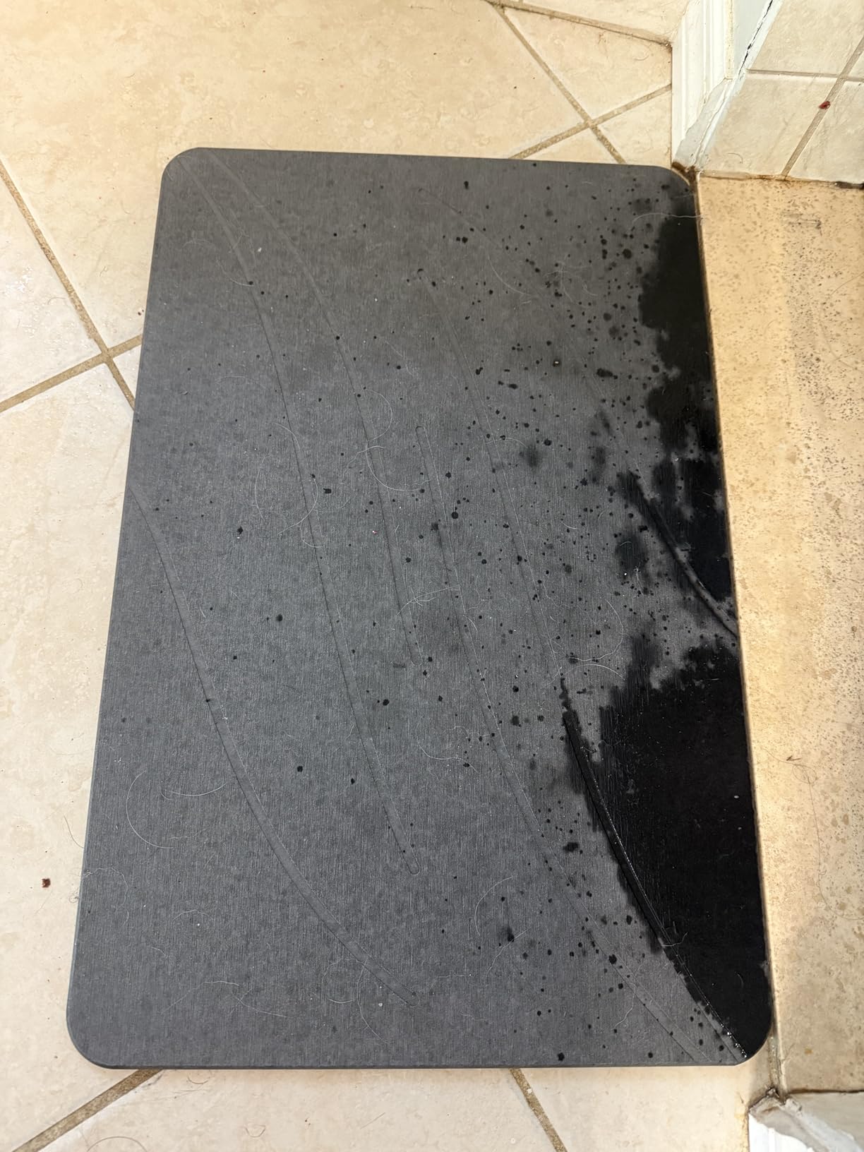Stone Bath Mat Diatomite Stone Mats for Bathroom Non-Slip Diatomaceous Earth Shower Mat Super Absorbent Bathroom Floor Mat Natural Easy to Clean(24 * 16 Grey) Customer Review Stone Bath Mat Diatomite Stone Mats for Bathroom Non-Slip Diatomaceous Earth Shower Mat Super Absorbent Bathroom Floor Mat Natural Easy to Clean(24 * 16 Grey) - Customer Photo 1