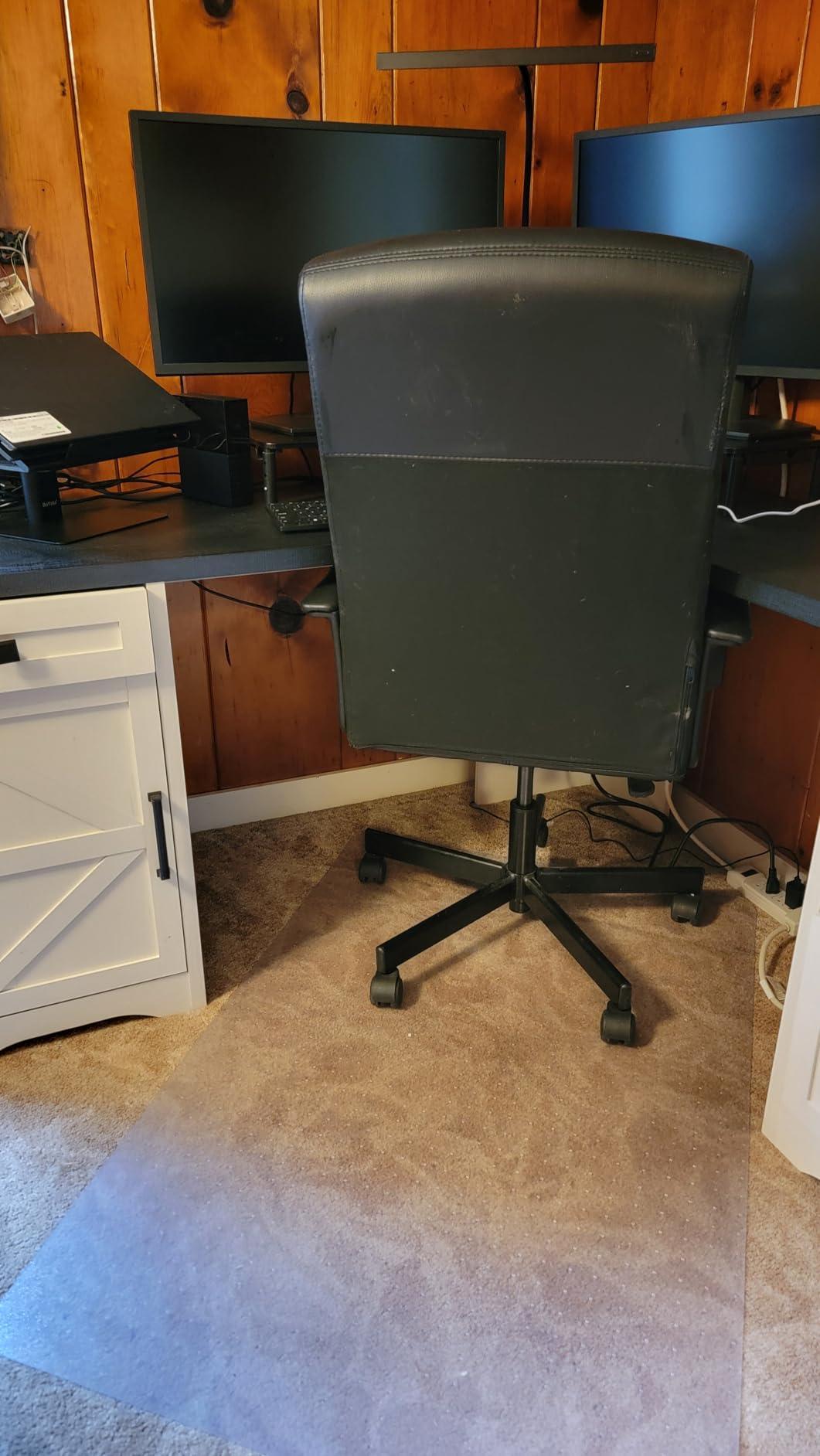 GORILLA GRIP Office Chair Mat for Hardwood Floors, 29x47 Smooth Glide Slip Resistant Under Desk Hard Wood Floor Protector, Stay in Place Plastic Computer Mats for Rolling Office Chairs, Clear Customer Review GORILLA GRIP Office Chair Mat for Hardwood Floors, 29x47 Smooth Glide Slip Resistant Under Desk Hard Wood Floor Protector, Stay in Place Plastic Computer Mats for Rolling Office Chairs, Clear - Customer Photo 2