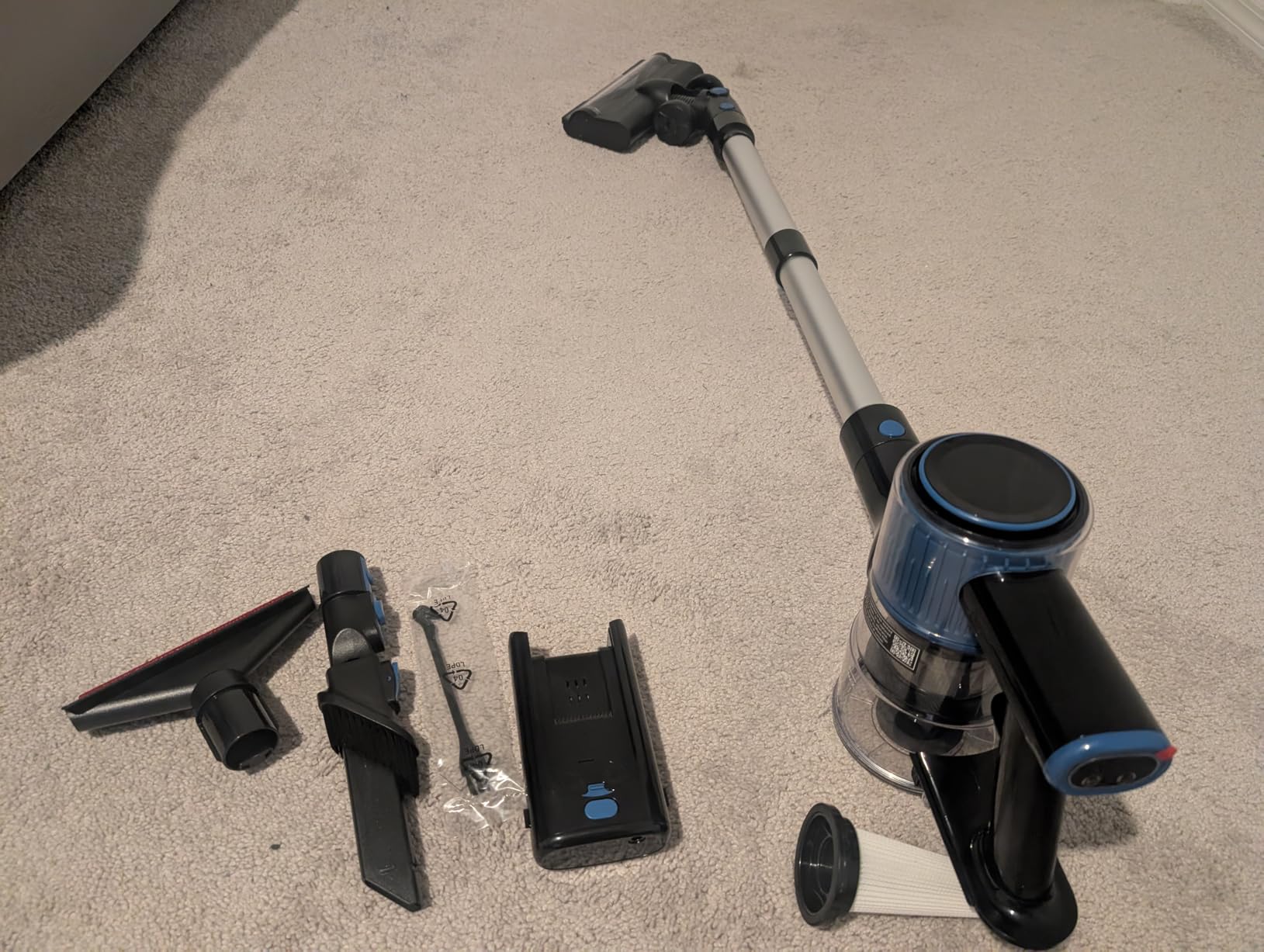 Cordless Vacuum Cleaner, 8 in 1 Powerful Suction Lightweight Vacuum Cleaner for Home, LED Display, 3 Suction Modes, 45Mins Detachable Battery Vacuum for Hard Floor Carpet Pet Hair Customer Review Cordless Vacuum Cleaner, 8 in 1 Powerful Suction Lightweight Vacuum Cleaner for Home, LED Display, 3 Suction Modes, 45Mins Detachable Battery Vacuum for Hard Floor Carpet Pet Hair - Customer Photo 1