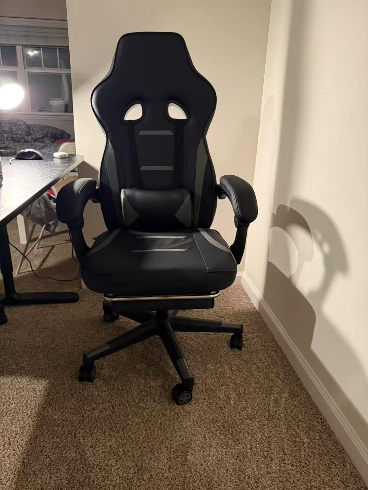 GTPLAYER Gaming Chair with Footrest, Big and Tall Computer Game Chair 350lb Racing Style, Ergonomic High Back Lumbar Support and Recliner, Moon Gray Customer Review GTPLAYER Gaming Chair with Footrest, Big and Tall Computer Game Chair 350lb Racing Style, Ergonomic High Back Lumbar Support and Recliner, Moon Gray - Customer Photo 2