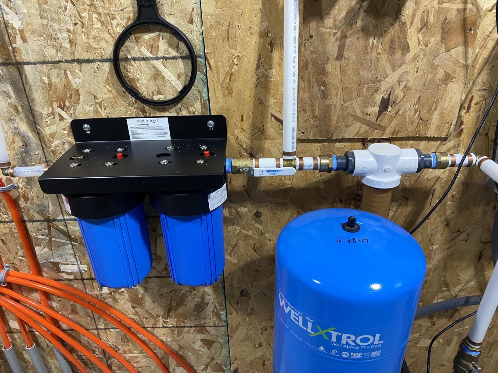 Waterdrop 2 Stage Whole House Water Filter System, with Carbon and Sediment Filter, Highly Reduce Lead, Chlorine, Heavy Metals, PFA, Taste, 5-Stage Filtration, WD-WHF21-PBL, 1 Waterdrop 2 Stage Whole House Water Filter System, with Carbon and Sediment Filter, Highly Reduce Lead, Chlorine, Heavy Metals, PFA, Taste, 5-Stage Filtration, WD-WHF21-PBL, 1
