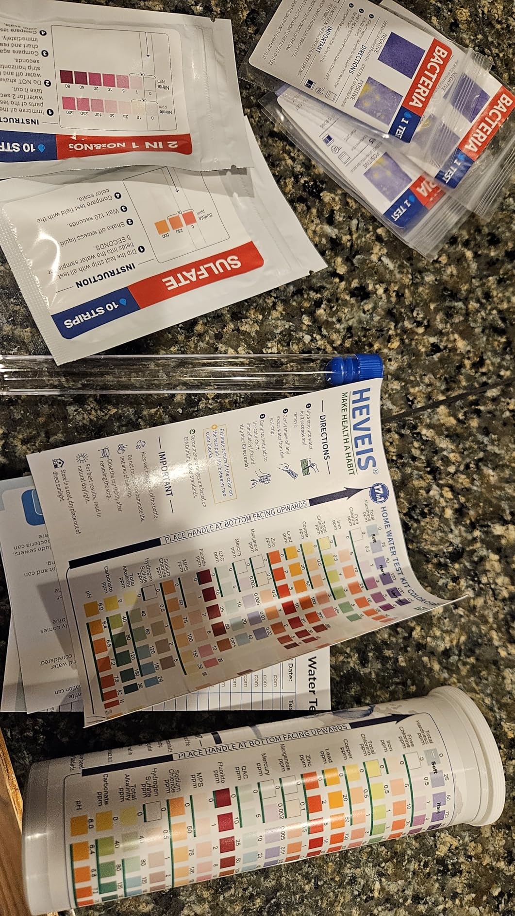 21-in-1 Home Drinking Water Testing Kit - 120 Strips + 4 Bacteria Tests - Tap and Well Water Test Kit, Easy to Test and Read for Hardness, Lead, Iron, Fluoride, pH, Copper, Bacteria and More Customer Review 21-in-1 Home Drinking Water Testing Kit - 120 Strips + 4 Bacteria Tests - Tap and Well Water Test Kit, Easy to Test and Read for Hardness, Lead, Iron, Fluoride, pH, Copper, Bacteria and More - Customer Photo 1