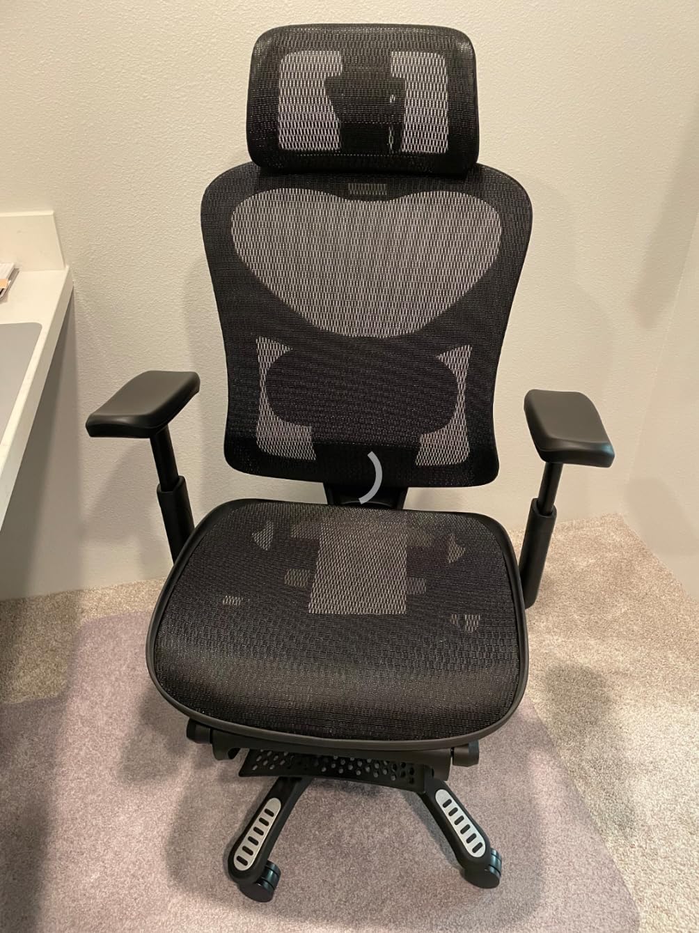 Ergonomic Office Chair, Mesh Desk Chair with Footrest, Adjustable Lumbar Support, 3D Armrest & Large Headrest, 3-Gear Tilt Recline, Stable Swivel Computer Gaming Chairs for Man Woman Customer Review Ergonomic Office Chair, Mesh Desk Chair with Footrest, Adjustable Lumbar Support, 3D Armrest & Large Headrest, 3-Gear Tilt Recline, Stable Swivel Computer Gaming Chairs for Man Woman - Customer Photo 2