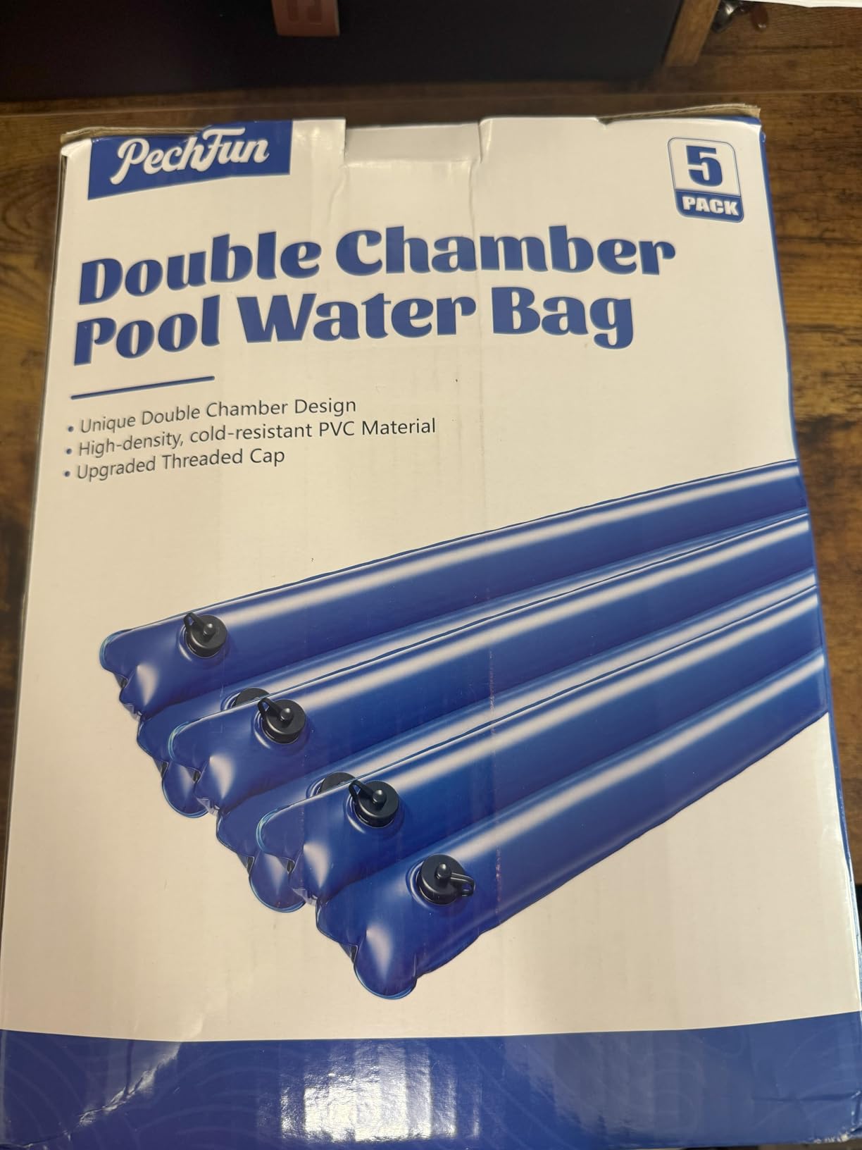 8.5 FT Double Chamber Pool Water Bags, Heavy Duty Winter Water Tube for Inground Pool Cover, Extra Durable 0.4 mm PVC Water Weight Bags, Pool Cover Weights with Leak Proof Valve, 5 Pack Customer Review 8.5 FT Double Chamber Pool Water Bags, Heavy Duty Winter Water Tube for Inground Pool Cover, Extra Durable 0.4 mm PVC Water Weight Bags, Pool Cover Weights with Leak Proof Valve, 5 Pack - Customer Photo 1
