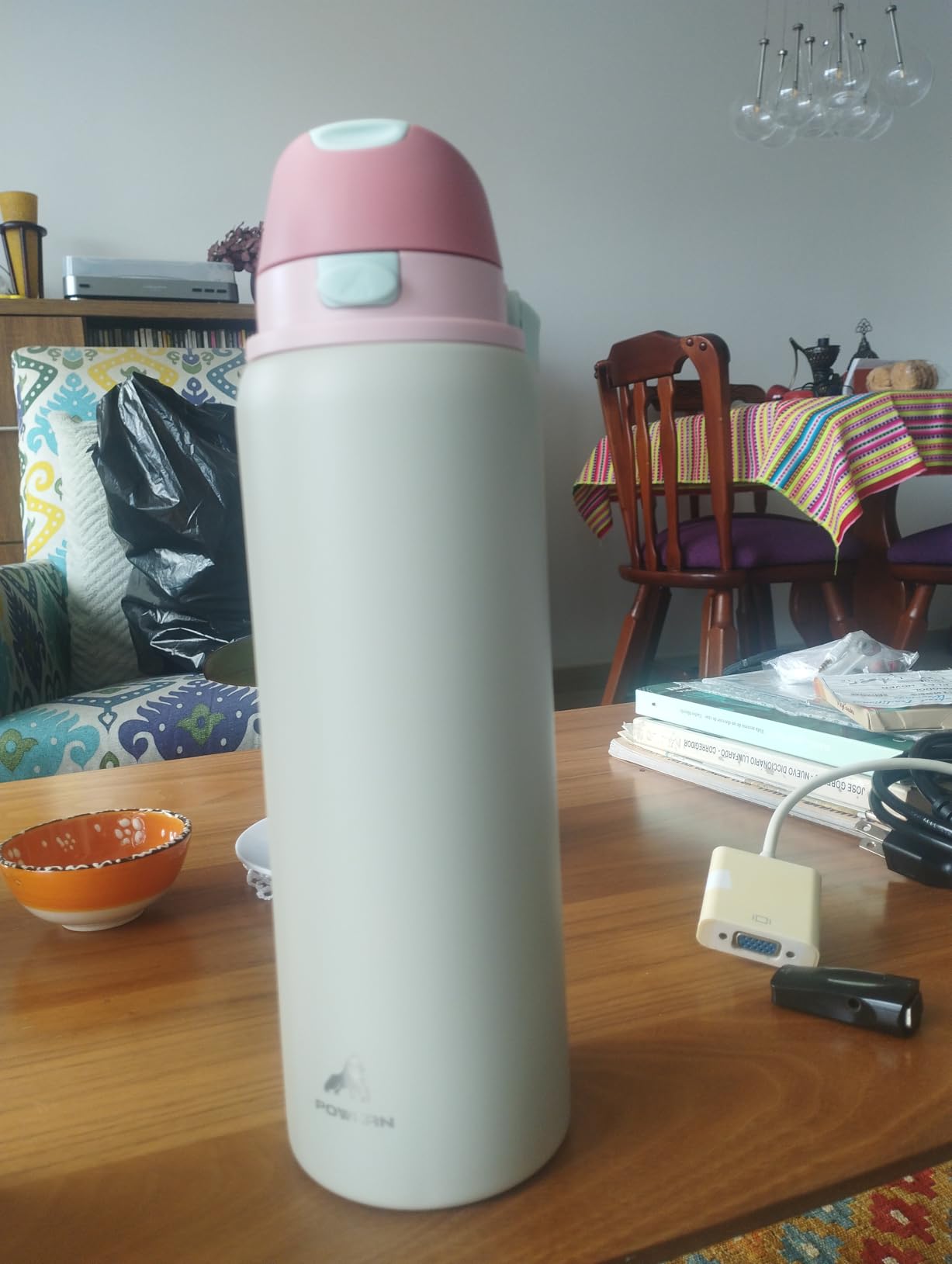 24 oz Stainless Steel Water Bottle for Outdoors: Push-Button Spout & Quick-Flip Straw, Leakproof, Keep Cold 24Hrs, Fits Car Cup Holder, Insulated Cup for Travel, Hiking, School (Midnight Black) - Customer Photo 2