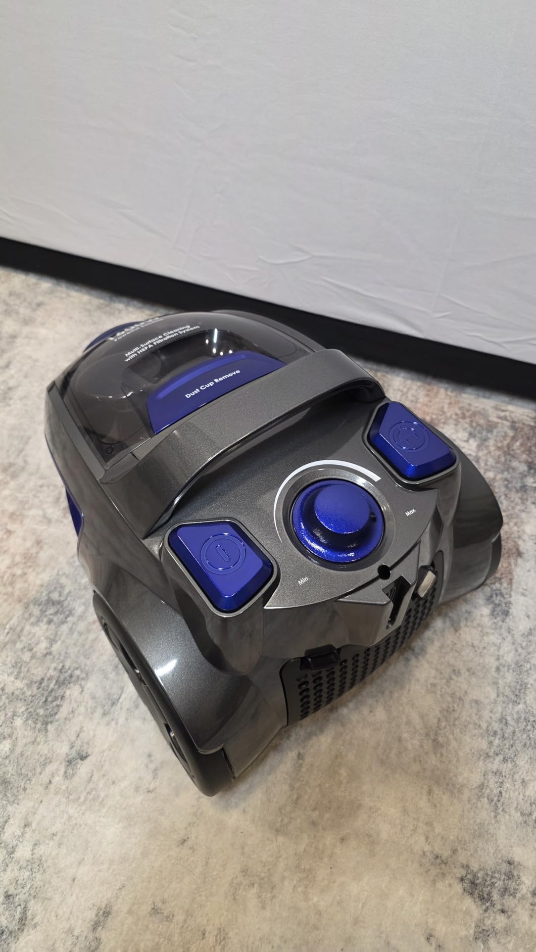 Canister Vacuum Cleaner, 32Kpa 1600W Cyclon Power Bagless Canister Vacuum Cleaners for Home, 3.7QT Large Dust Cup, Lightweight Vac for Hard Floors, Carpets, Pet Hair, Blue Customer Review Canister Vacuum Cleaner, 32Kpa 1600W Cyclon Power Bagless Canister Vacuum Cleaners for Home, 3.7QT Large Dust Cup, Lightweight Vac for Hard Floors, Carpets, Pet Hair, Blue - Customer Photo 1