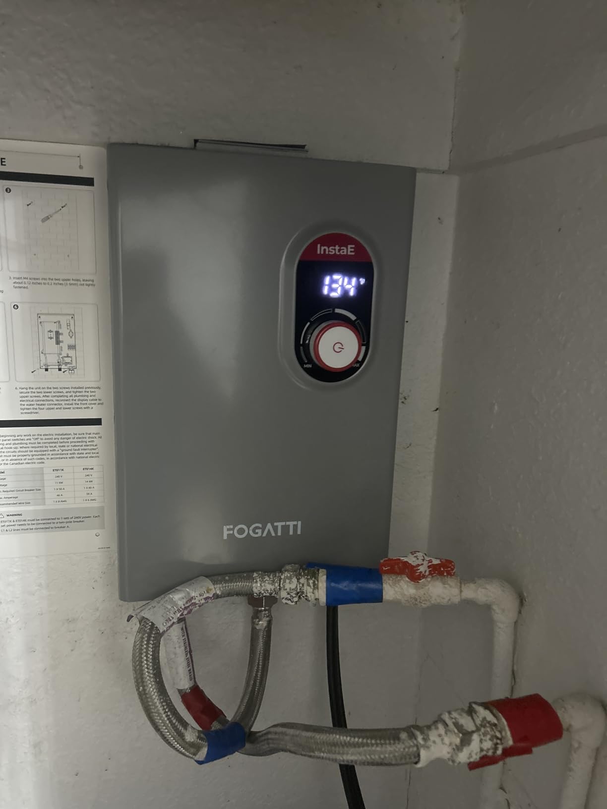 Fogatti 18kW Tankless Water Heater Electric, 240 Volt On Demand Instant Hot Water Heater, ETL Certified, Up to 4.4 GPM for 2-3 Points of Use for Residential Whole House Customer Review Fogatti 18kW Tankless Water Heater Electric, 240 Volt On Demand Instant Hot Water Heater, ETL Certified, Up to 4.4 GPM for 2-3 Points of Use for Residential Whole House - Customer Photo 2