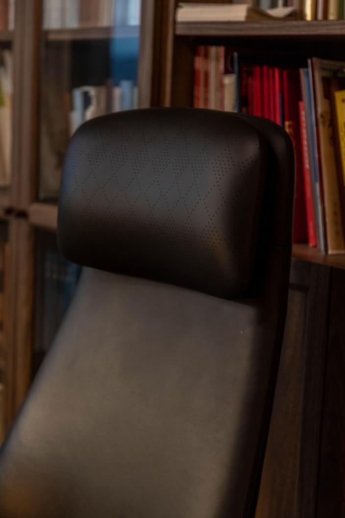 TOMU Executive Office Chair with Foot Rest, Top Grain Genuine Leather Office Chair, Ergonomic High Back Design. Real Leather, Wheels, Alumium Base. Padded Armrest, Luxury and Comfy (Beige) Customer Review TOMU Executive Office Chair with Foot Rest, Top Grain Genuine Leather Office Chair, Ergonomic High Back Design. Real Leather, Wheels, Alumium Base. Padded Armrest, Luxury and Comfy (Beige) - Customer Photo 2