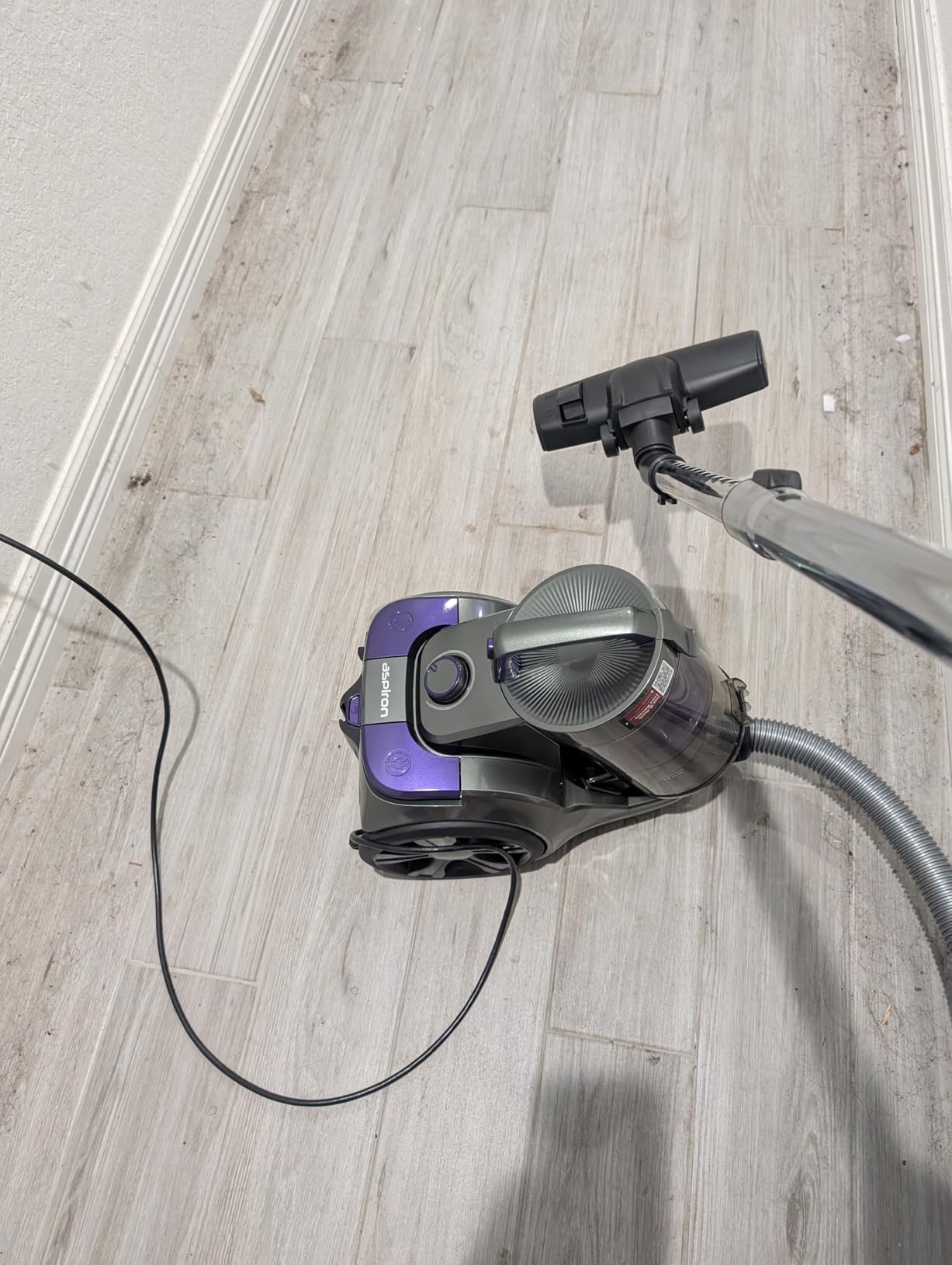 1700W Canister Vacuum Cleaner, 32Kpa Bagless Vacuum Cleaner, Multi-Cyclonic Filtration, 2 Anti-Allergen HEPA Filters, 3.5QT Dust Cup, 4 Tools, Corded Vacuum for Hard Floor, Pet Hair, Navy Blue Customer Review 1700W Canister Vacuum Cleaner, 32Kpa Bagless Vacuum Cleaner, Multi-Cyclonic Filtration, 2 Anti-Allergen HEPA Filters, 3.5QT Dust Cup, 4 Tools, Corded Vacuum for Hard Floor, Pet Hair, Navy Blue - Customer Photo 3