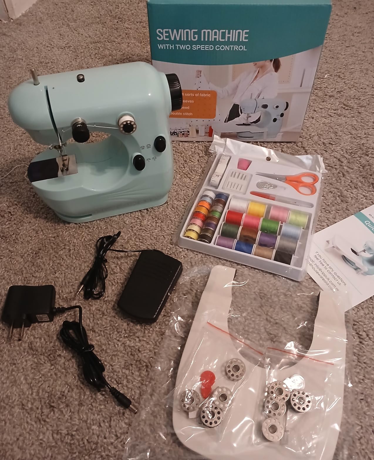 Sewing Machine, Mini Sewing Machines for Beginner with Eco-Friendly Material, Dual Speed Portable Sewing Machines with Extension Table, Light - Easy to Use, Best Gift for Kids and Women Customer Review Sewing Machine, Mini Sewing Machines for Beginner with Eco-Friendly Material, Dual Speed Portable Sewing Machines with Extension Table, Light - Easy to Use, Best Gift for Kids and Women - Customer Photo 2
