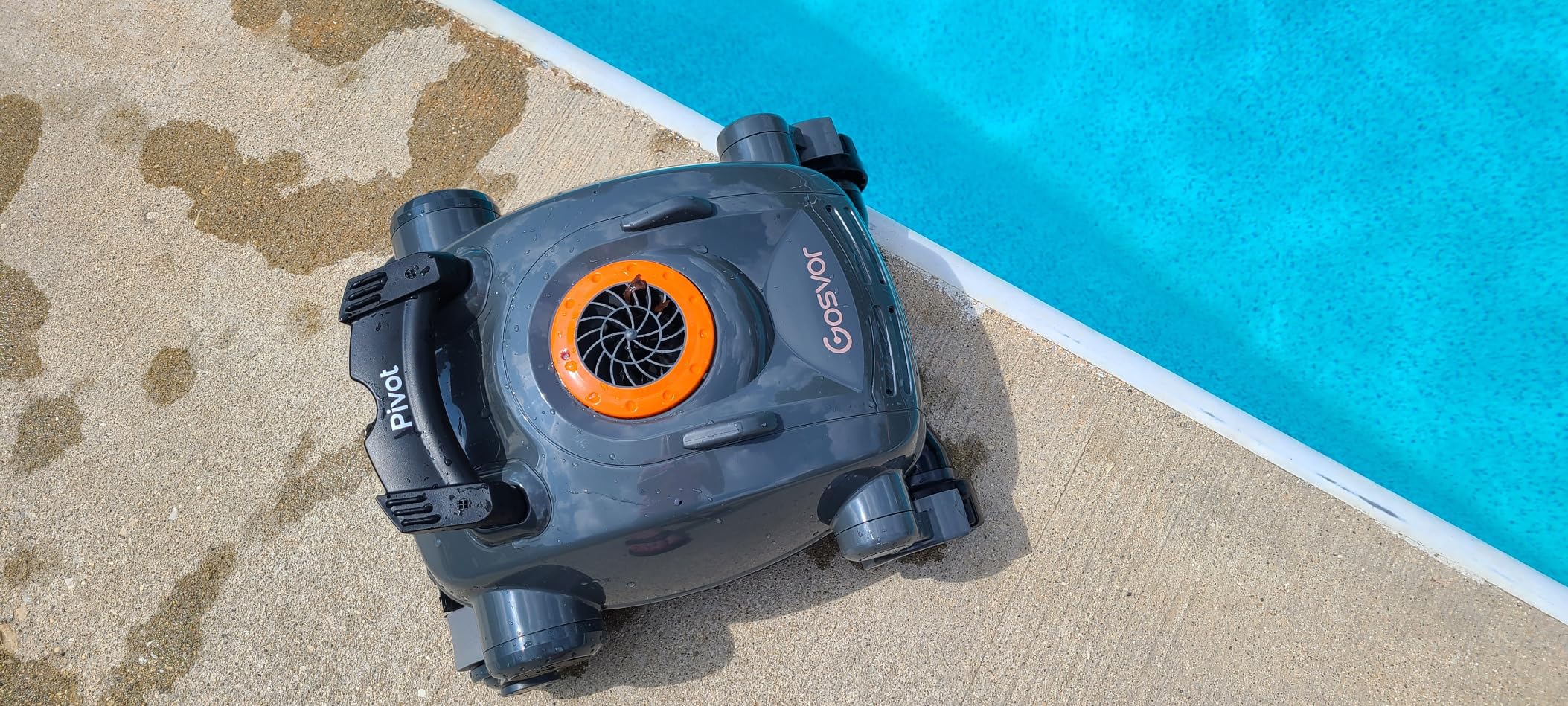 Pivot Cordless Robotic Cleaner,Wall Climbing,Extended Battery Life,Self-Parking,Automatic Pool Vacuum for Inground Pools up to 1,100 Sq.ft,Grey Customer Review Pivot Cordless Robotic Cleaner,Wall Climbing,Extended Battery Life,Self-Parking,Automatic Pool Vacuum for Inground Pools up to 1,100 Sq.ft,Grey - Customer Photo 2