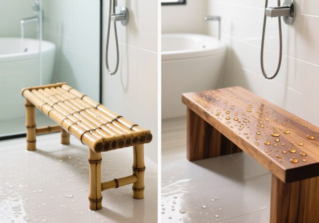 Bamboo vs Teak Shower Bench: Complete 2025 Comparison Guide - RosenberryRooms