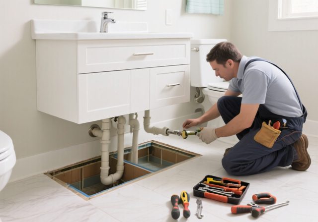 How to Install Bathroom Sink With Floor Plumbing: Complete Guide [cy] - RosenberryRooms