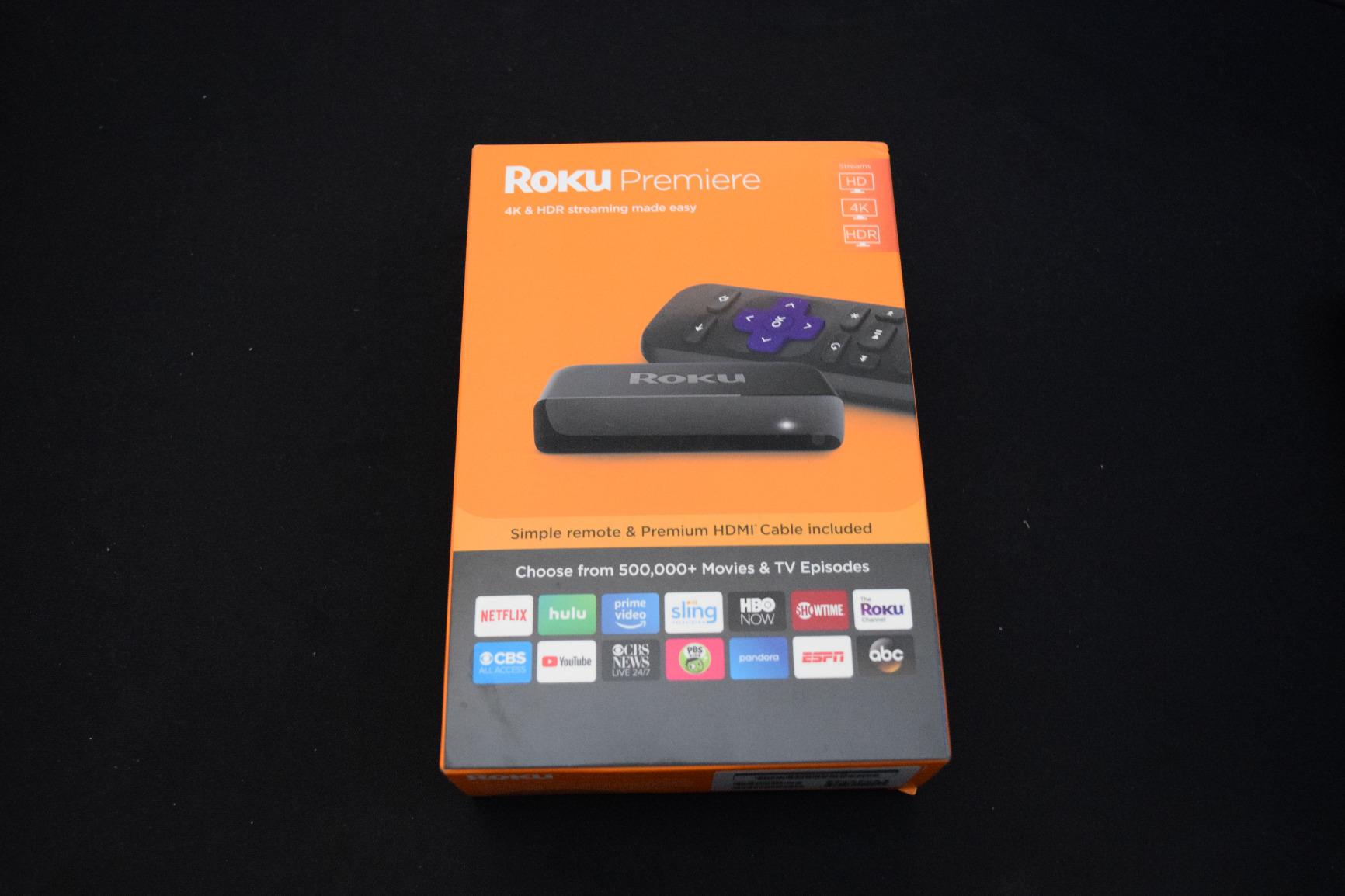 Roku Premiere | HD/4K/HDR Streaming Media Player, Simple Remote and Premium HDMI Cable, Black Customer Review Roku Premiere | HD/4K/HDR Streaming Media Player, Simple Remote and Premium HDMI Cable, Black - Customer Photo 2