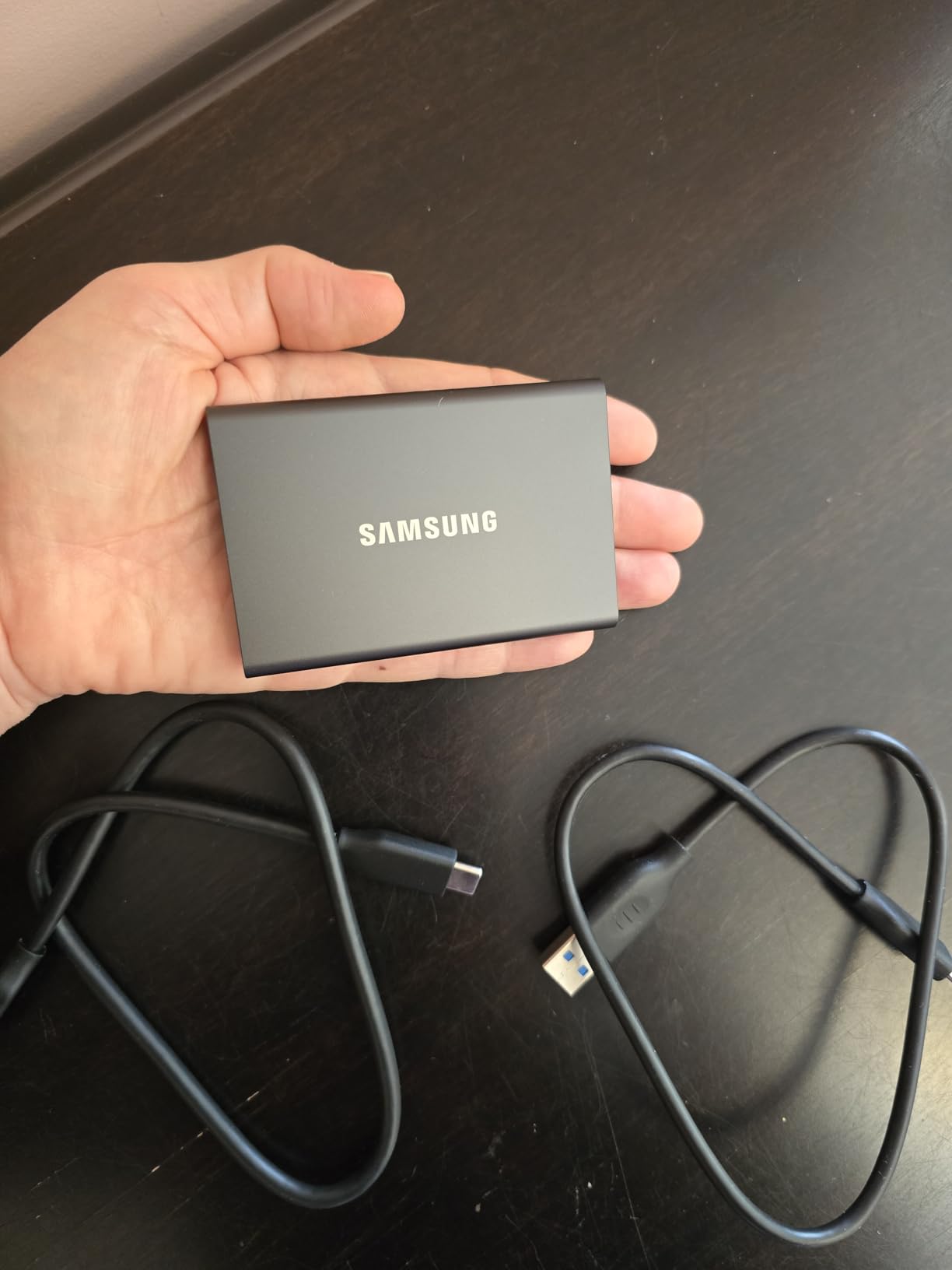 SAMSUNG T7 Portable SSD, 1TB External Solid State Drive, Speeds Up to 1,050MB/s, USB 3.2 Gen 2, Reliable Storage for Gaming, Students, Professionals, MU-PC1T0T/AM, Gray - Customer Photo 2