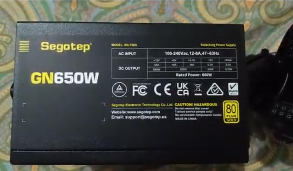 Segotep GM850 Power Supply 850W, PCIe 5.1 & ATX 3.1 Full Modular 80 Plus Gold Certified Gaming PSU for NVIDIA RTX 20/30/40/50 Series and AMD Graphics Cards Customer Review Segotep GM850 Power Supply 850W, PCIe 5.1 & ATX 3.1 Full Modular 80 Plus Gold Certified Gaming PSU for NVIDIA RTX 20/30/40/50 Series and AMD Graphics Cards - Customer Photo 3