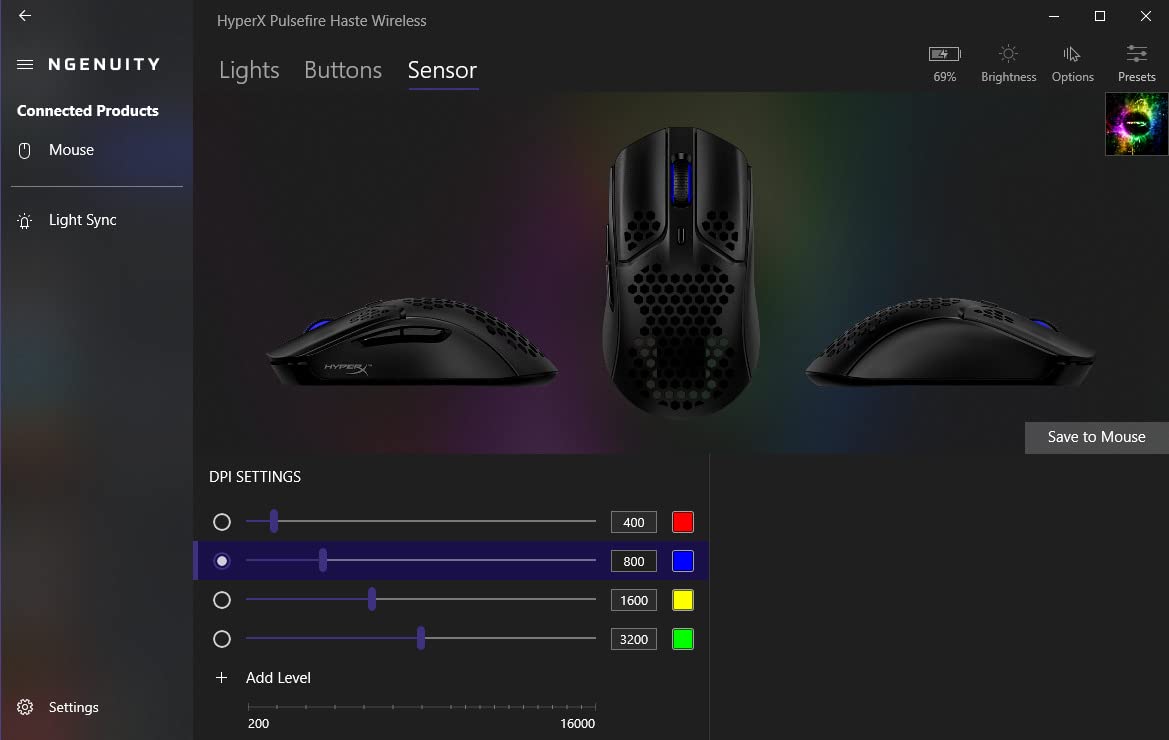 HyperX Pulsefire Haste – Gaming Mouse, Ultra-Lightweight, 59g, Honeycomb Shell, Hex Design, RGB, HyperFlex USB Cable, Up to 16000 DPI, 6 Programmable Buttons,Black - Customer Photo 1
