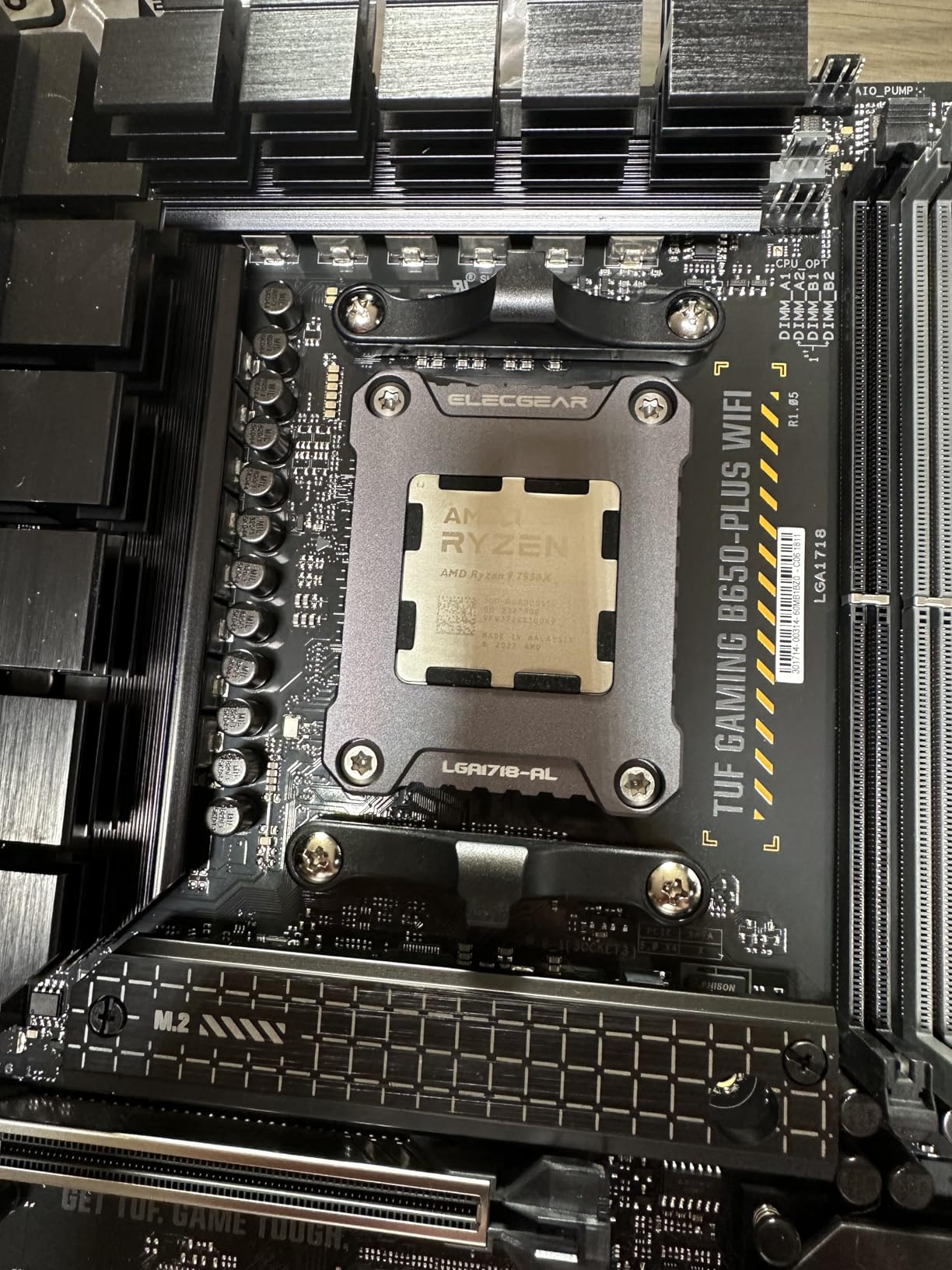 ASUS TUF GAMING B650-PLUS WIFI AMD B650 AM5 Ryzen™ Desktop 9000 8000 and 7000 ATX motherboard, 14 power stages, PCIe® 5.0 M.2 , DDR5 memory, WiFi 6 and 2.5 Gb Ethernet, USB4® support Aura Sync - Customer Photo 1