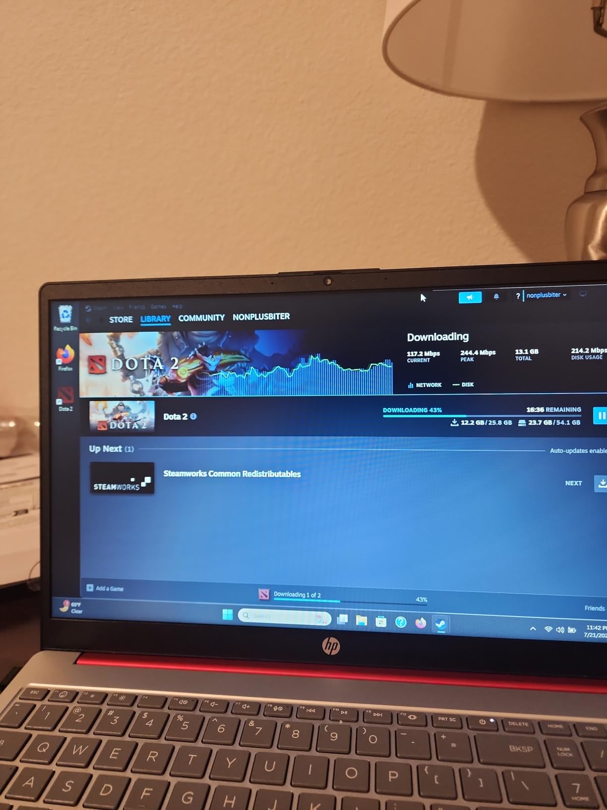 HP 2023 15'' HD IPS Laptop, Windows 11, Intel Pentium 4-Core Processor Up to 2.70GHz, 8GB RAM, 128GB SSD, HDMI, Super-Fast 6th Gen WiFi, Dale Red (Renewed) - Customer Photo 2