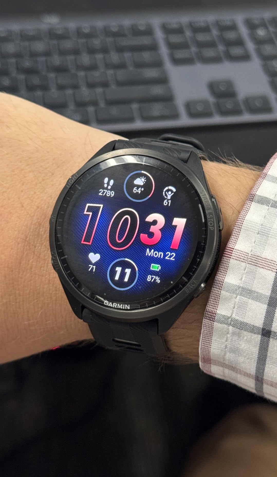 Garmin Forerunner® 965 Running Smartwatch, Colorful AMOLED Display, Training Metrics and Recovery Insights, Black and Powder Gray, 010-02809-00 - Customer Photo 1