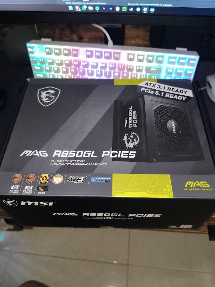MSI MAG A750GL PCIE5, Fully Modular Compact Gaming 750W Power Supply, 80+ Gold, ATX 3.1 & PCIe 5.1 Ready, Native Dual-Color 12V-2x6 Cable, 10 Year Warranty Customer Review MSI MAG A750GL PCIE5, Fully Modular Compact Gaming 750W Power Supply, 80+ Gold, ATX 3.1 & PCIe 5.1 Ready, Native Dual-Color 12V-2x6 Cable, 10 Year Warranty - Customer Photo 4