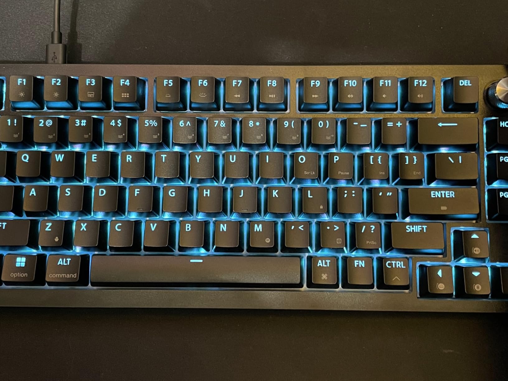 Corsair K65 Plus Wireless 75% RGB Mechanical Gaming Keyboard – Pre-Lubricated MLX Red Linear Switches – PBT Dye-Sub Keycaps – PC, Mac, PS5, PS4, Xbox, iPad – QWERTY NA – Black/Gray - Customer Photo 4