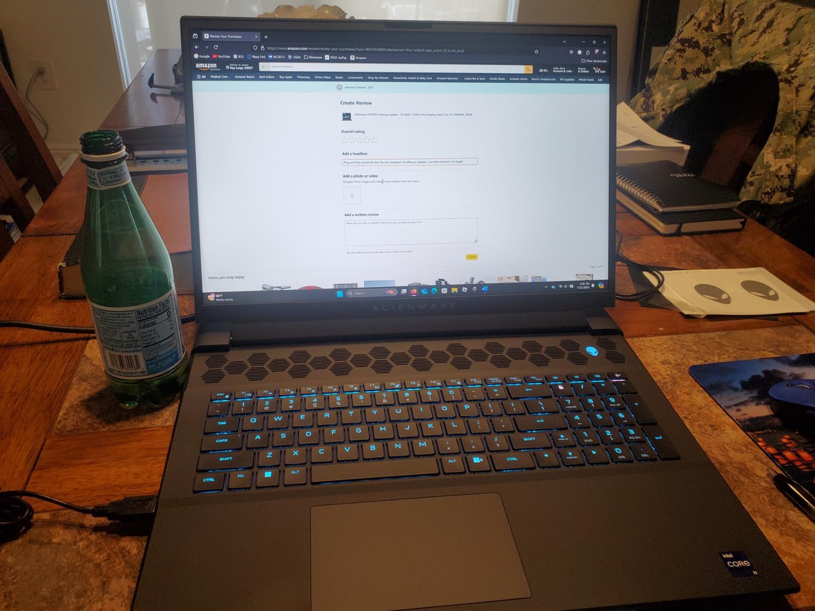 M18 R2 Gaming Laptop - 18 QHD+ 165Hz 3ms Display, Intel Core i9-14900HX, 32GB DDR5 RAM, 1TB SSD, NVIDIA GeForce RTX 4080 12 GB GDDR6, Windows 11 Home, Onsite Service - Dark Metallic Moon Customer Review M18 R2 Gaming Laptop - 18 QHD+ 165Hz 3ms Display, Intel Core i9-14900HX, 32GB DDR5 RAM, 1TB SSD, NVIDIA GeForce RTX 4080 12 GB GDDR6, Windows 11 Home, Onsite Service - Dark Metallic Moon - Customer Photo 1
