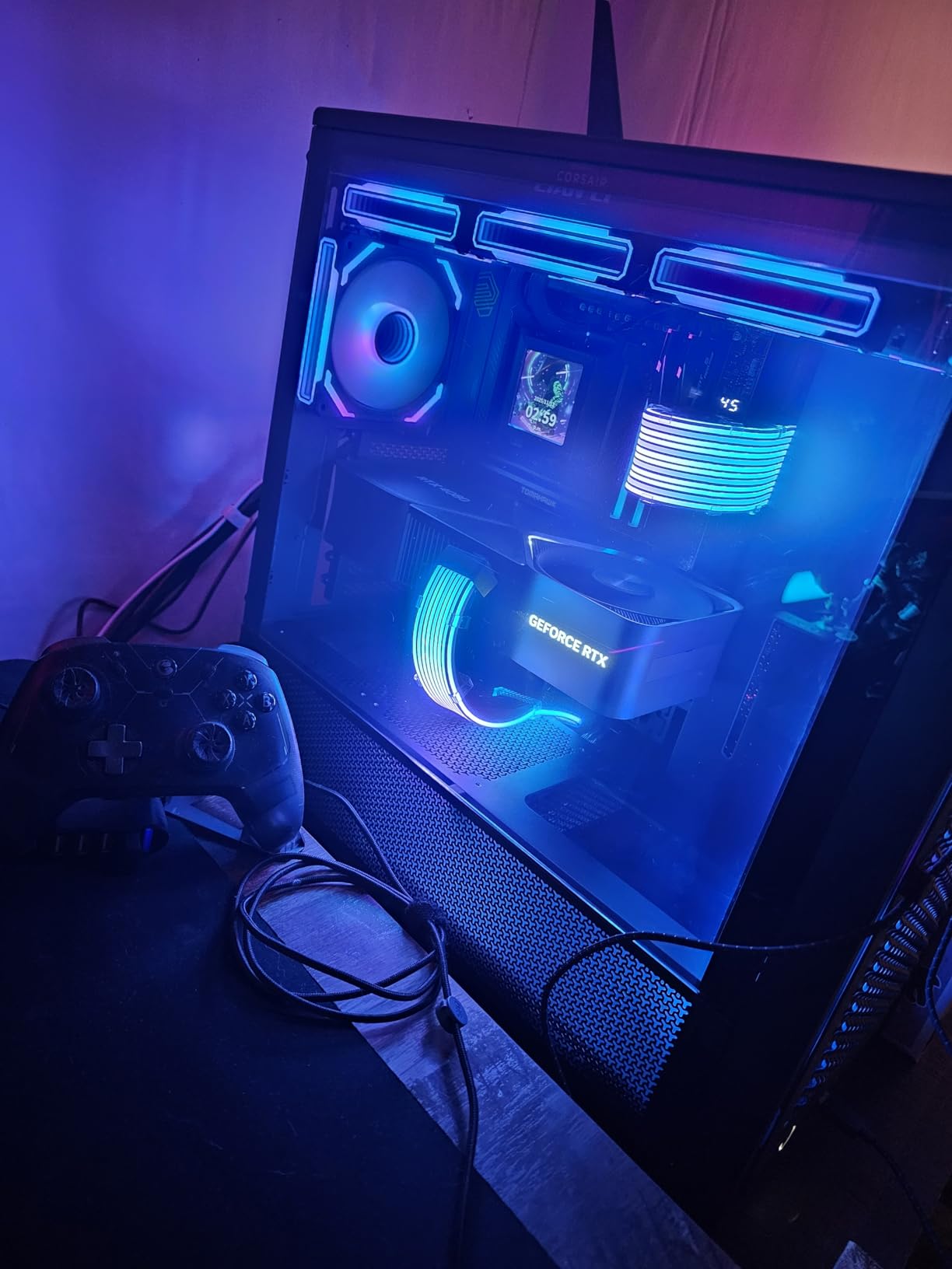 CORSAIR 4000D RS ARGB Frame Modular Mid-Tower ATX PC Case – High Airflow, 3X Pre-Installed RS ARGB Fans, InfiniRail™ Fan Mounting System, ASUS BTF, MSI Project Zero, Gigabyte Project Stealth – Black Customer Review CORSAIR 4000D RS ARGB Frame Modular Mid-Tower ATX PC Case – High Airflow, 3X Pre-Installed RS ARGB Fans, InfiniRail™ Fan Mounting System, ASUS BTF, MSI Project Zero, Gigabyte Project Stealth – Black - Customer Photo 3