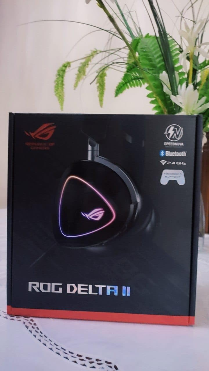 ASUS ROG Delta II Wireless Gaming Headset with Detachable Mic – Tri-Mode (BT, 2.4GHz, 3.5mm), 50mm Titanium-Plated Drivers, 110Hr Battery, Lightweight, for PC, PS5, PS4, Xbox, Switch, Mobile - Black - Customer Photo 2
