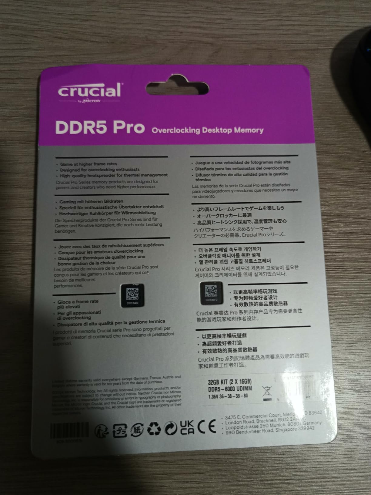Crucial Pro DDR5 RAM 64GB Kit (2x32GB) 6000MHz CL40, Overclocking Desktop Gaming Memory, Intel XMP 3.0 & AMD Expo Compatible – Black CP2K32G60C40U5B - Customer Photo 5