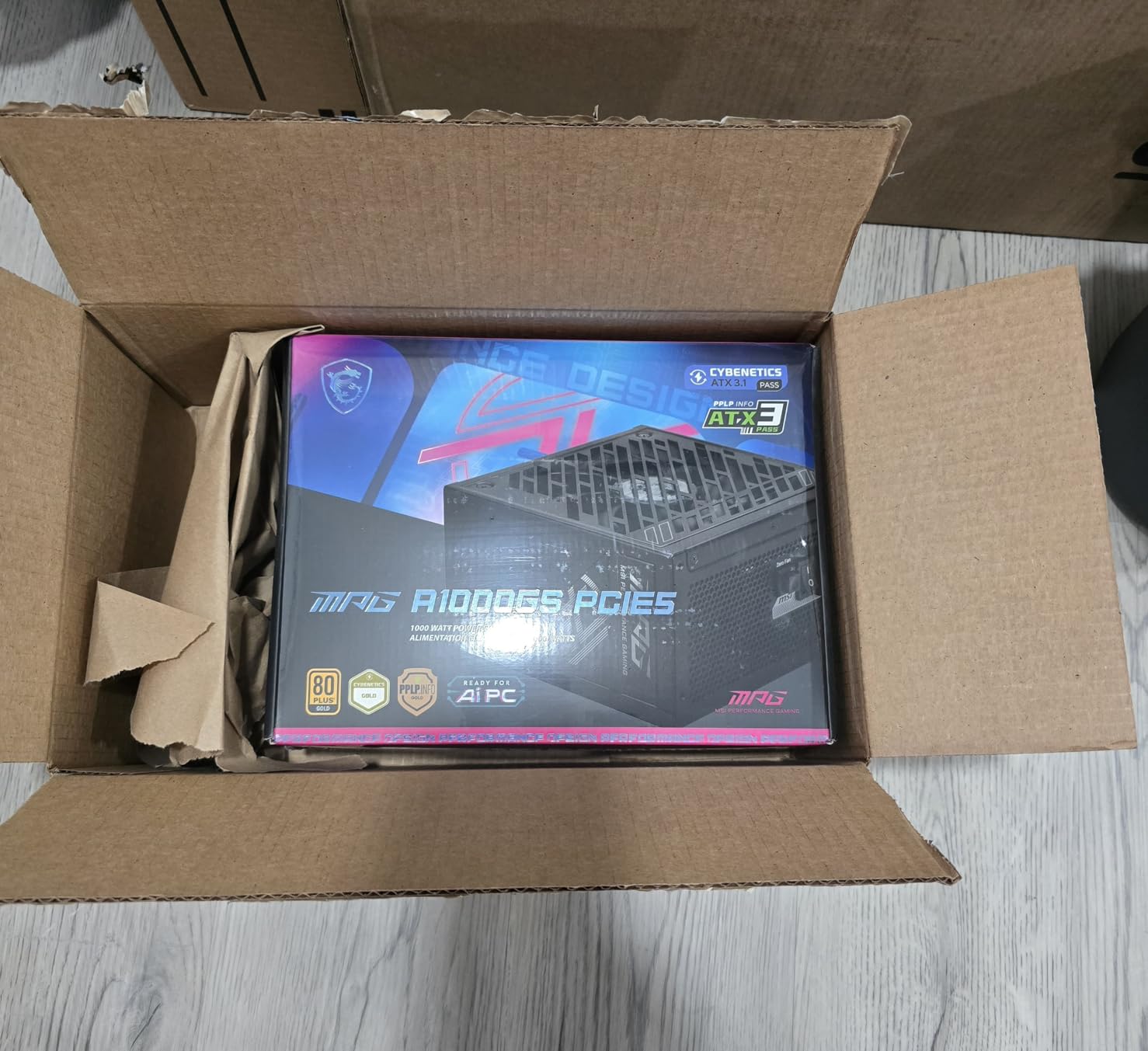 MSI MPG A1000GS PCIE5, Fully Modular Gaming 1000W Power Supply, 80+ Gold, Dual 12V-2x6 Cables, Server-Grade Capacitor, ATX 3.1 & PCIe 5.1 Ready, Low-Noise, Semi Digital, 10 Year Warranty Customer Review MSI MPG A1000GS PCIE5, Fully Modular Gaming 1000W Power Supply, 80+ Gold, Dual 12V-2x6 Cables, Server-Grade Capacitor, ATX 3.1 & PCIe 5.1 Ready, Low-Noise, Semi Digital, 10 Year Warranty - Customer Photo 2