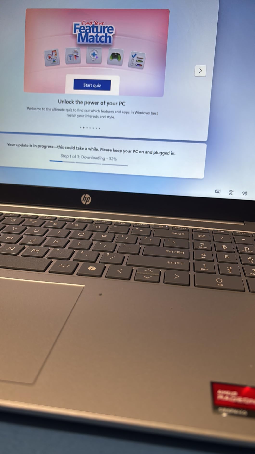 HP 15.6 inch Laptop, HD Touchscreen Display, AMD Ryzen 5 7520U, 8 GB RAM, 512 GB SSD, AMD Radeon Graphics, Windows 11 Home, Natural Silver, 15-fc0499nr - Customer Photo 1
