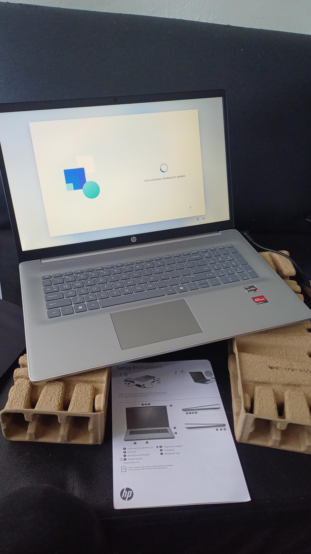 HP 17.3 inch Laptop, HD+ Display, AMD Ryzen 5 7520U, 16 GB RAM, 512 GB SSD, AMD Radeon Graphics, Windows 11 Home, Natural Silver, 17-cp2199nr - Customer Photo 1