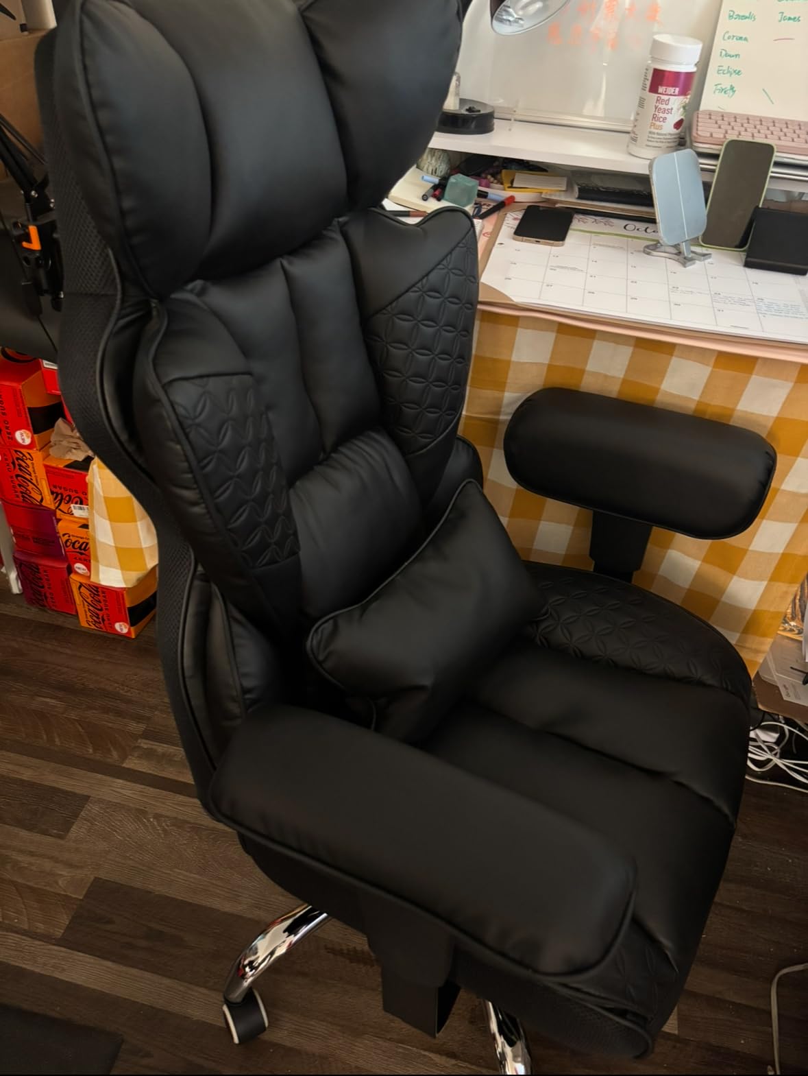 GTRACING Big and Tall Gaming Chair 400lbs Heavy Duty Office Chair with Foot Rest & Ergonomic Pocket Spring Lumbar Support, High Back 3D Saddle Shaped Cushion for Back Pain Relief, Matte-Black Customer Review GTRACING Big and Tall Gaming Chair 400lbs Heavy Duty Office Chair with Foot Rest & Ergonomic Pocket Spring Lumbar Support, High Back 3D Saddle Shaped Cushion for Back Pain Relief, Matte-Black - Customer Photo 2