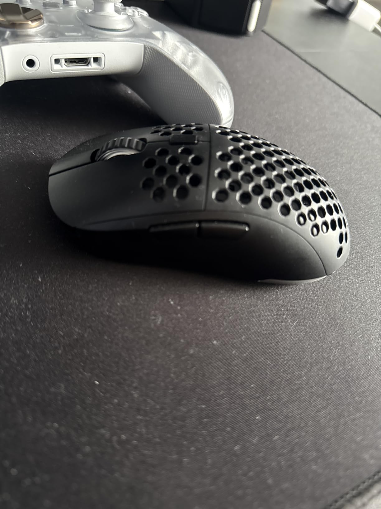 TMKB Falcon M1 Wireless Gaming Mouse, 24000DPI Optical Sensor, 180Hrs Battery, Lightweight, 6 Programmable Buttons, RGB Strip, 2.4G/BT5.2/USB-C Wired for PC/Mac/Laptop - Matte Black - Customer Photo 3