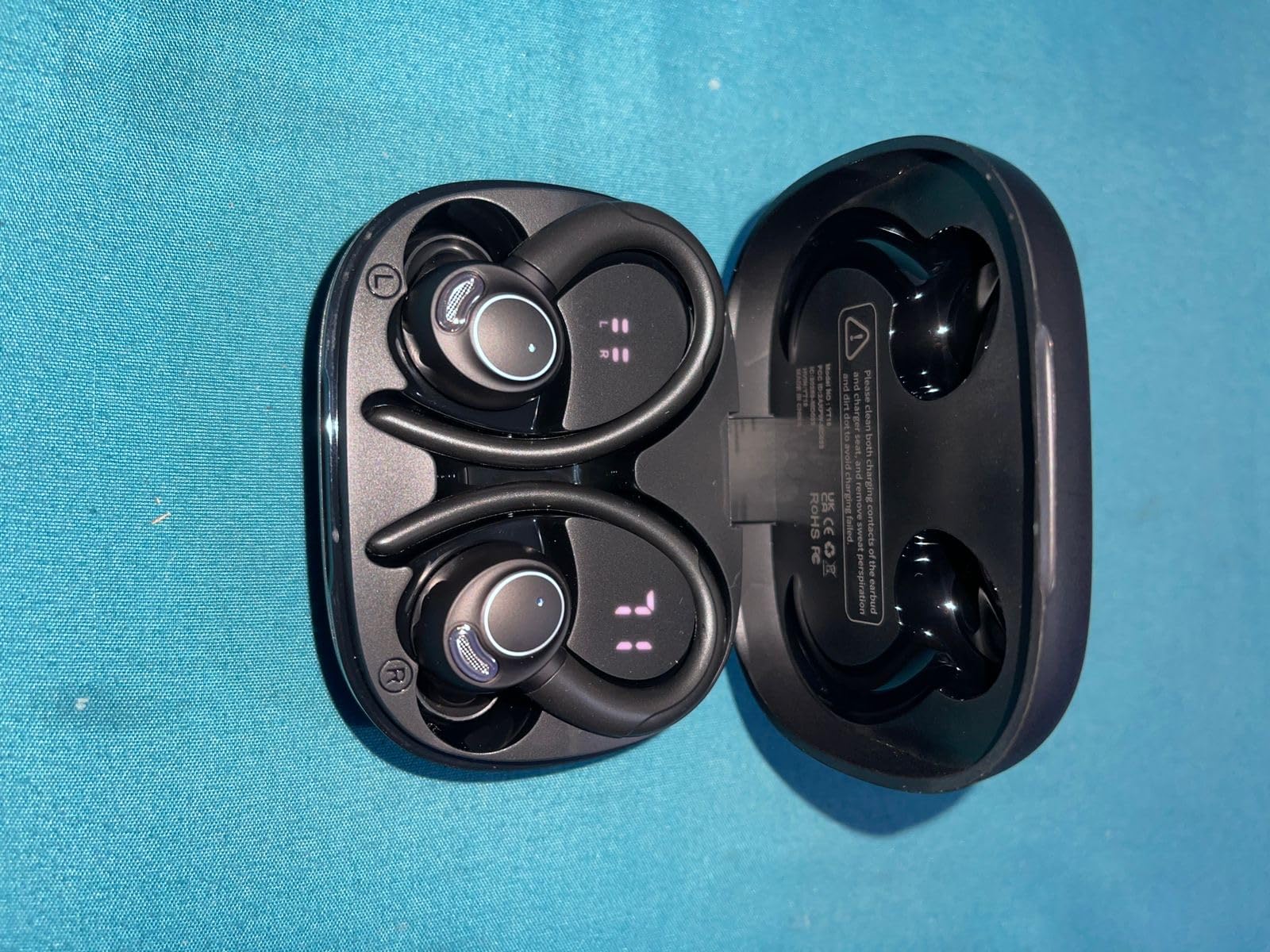 Wireless Earbuds, Bluetooth 5.4 Headphones Sport, Over Ear Buds With ENC Noise Cancelling Mic, 48H, Wireless Earphone With Earhooks, Stereo Deep Bass, IP7 Waterproof ear bud for Workout Running, Black Customer Review Wireless Earbuds, Bluetooth 5.4 Headphones Sport, Over Ear Buds With ENC Noise Cancelling Mic, 48H, Wireless Earphone With Earhooks, Stereo Deep Bass, IP7 Waterproof ear bud for Workout Running, Black - Customer Photo 1